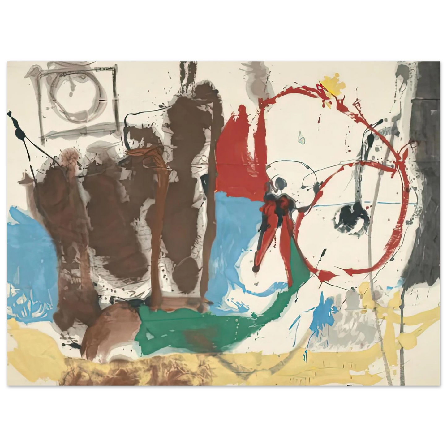 Helen Frankenthaler - Mother Goose Melody, 1959- Wall Art - 21x29.7 cm / 8x12" - Premium Wooden Framed Poster With Fine Art Paper-canvas - Wood frame