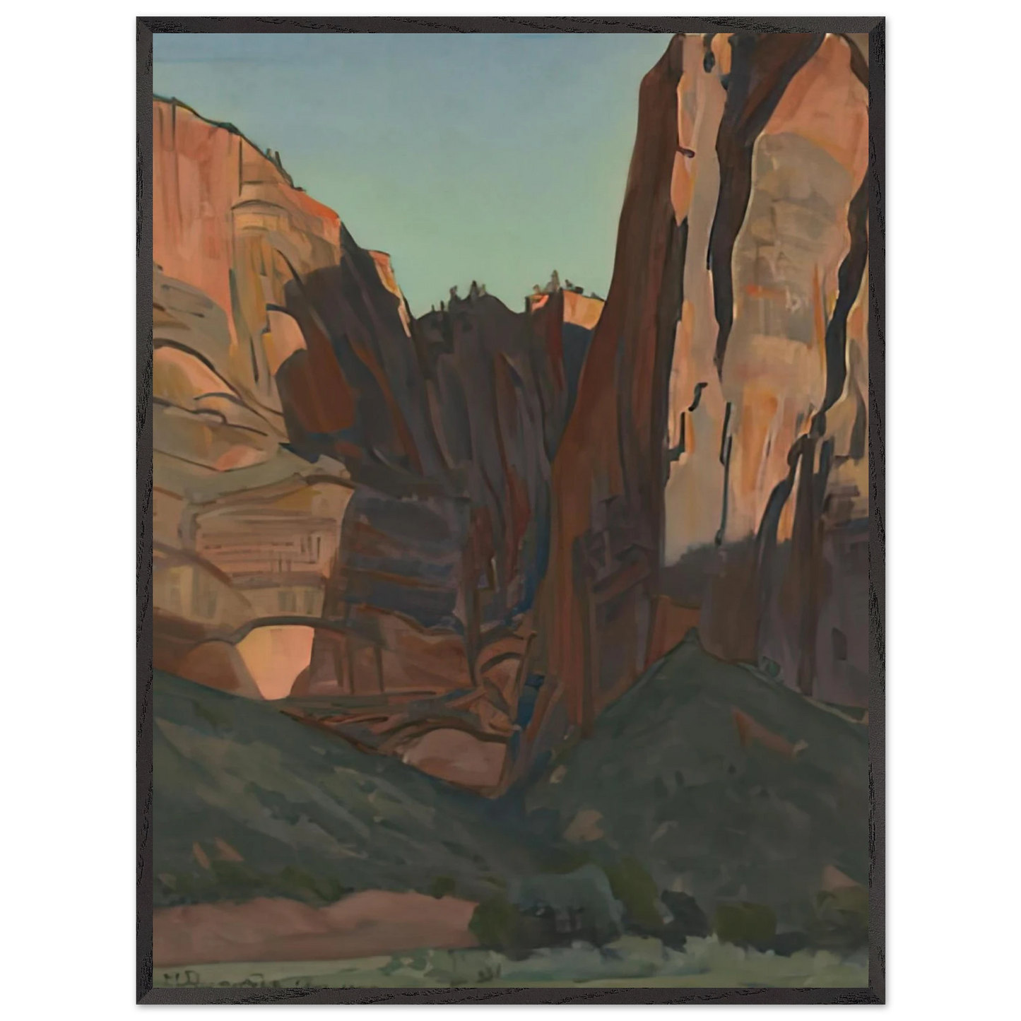 Maynard Dixon - NOTCH IN THE WALL ZION NATIONAL PARK AUGUST 1933 1933 Wall art - 30x40 cm / 12x16 inches - Fine Art Poster-canvas - -