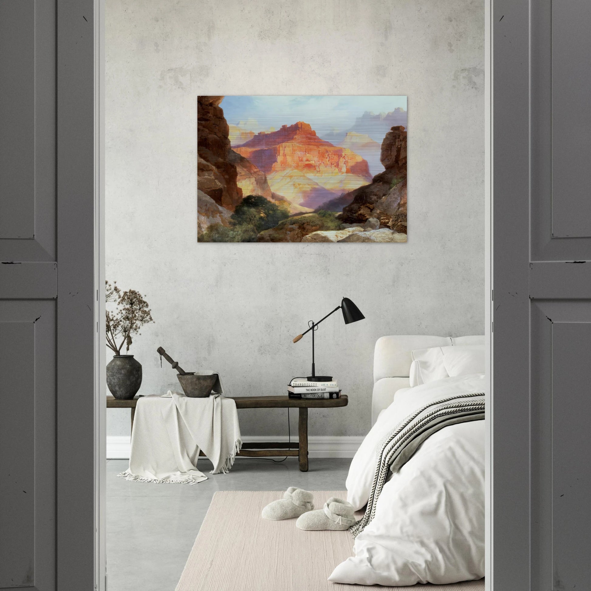 Under the Red Wall - Thomas Moran Brushed Aluminum Print - 70x100 cm / 28x40 inches | Thomas Moran Aluminum Print | Thomas Moran Prints