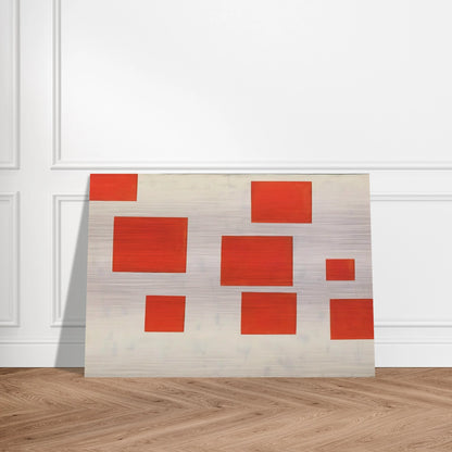 Komposition mit 8 roten Rechtecken Composition with 8 Red Rectangles - 1964 - Blinky Palermo Brushed Aluminum Print - 70x100 cm / 28x40 inches | Blinky Palermo Aluminum Print | Blinky Palermo Prints