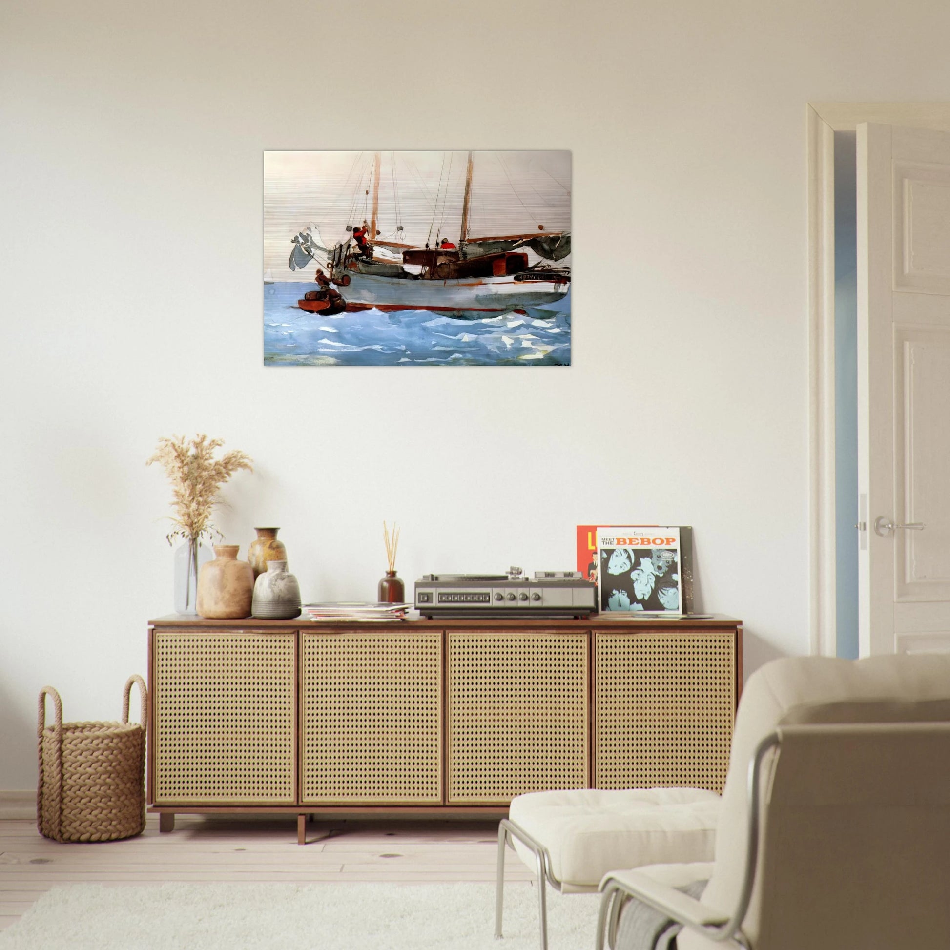 TAKING ON WET PROVISIONS - Winslow Homer Brushed Aluminum Print - 70x100 cm / 28x40 inches | Winslow Homer Aluminum Print | Winslow Homer Prints