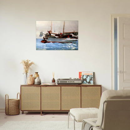 TAKING ON WET PROVISIONS - Winslow Homer Brushed Aluminum Print - 70x100 cm / 28x40 inches | Winslow Homer Aluminum Print | Winslow Homer Prints