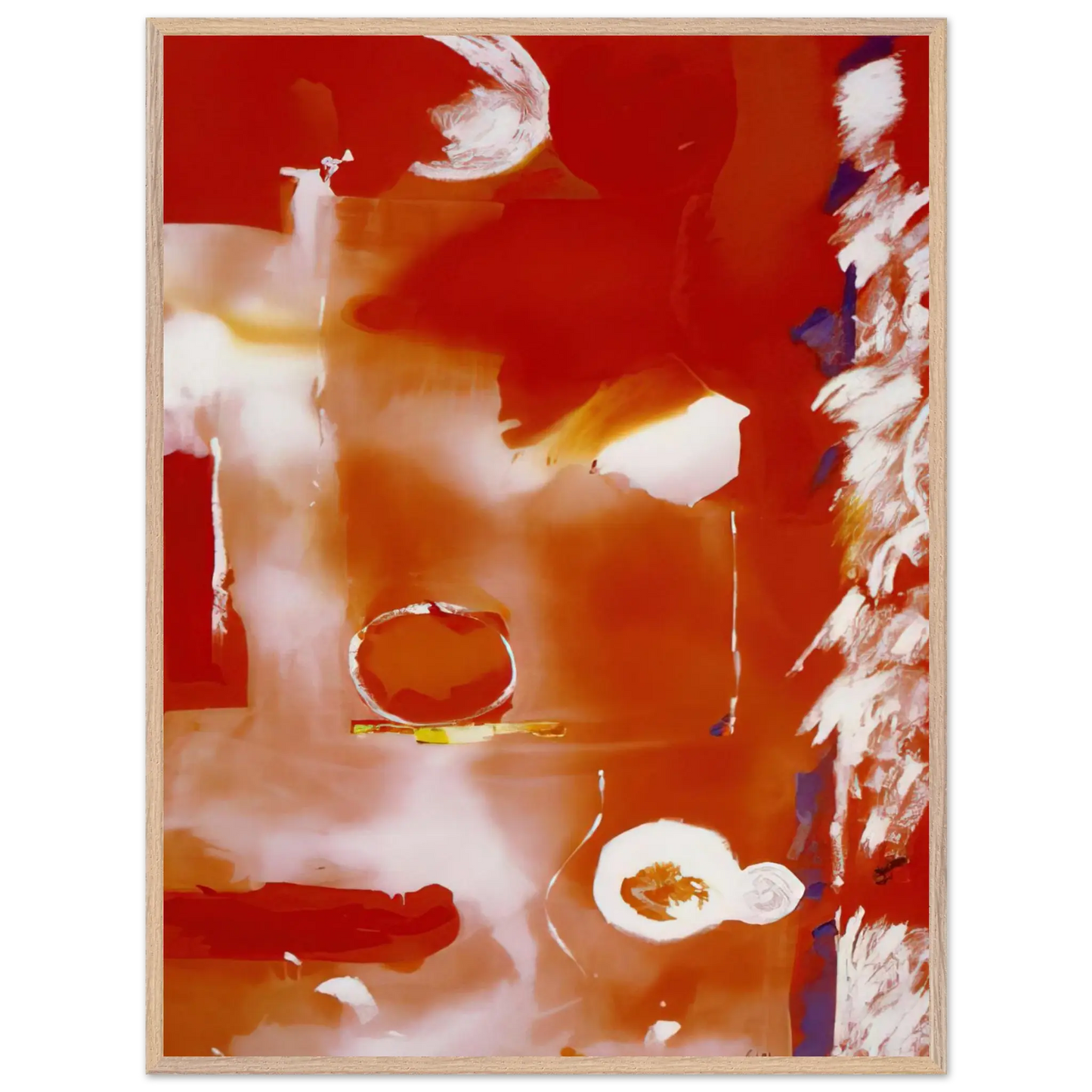 Helen Frankenthaler - Seeing the Moon on a Hot Summer Day - 1987 Wall art - 27x35 cm / 11x14 Inches - Premium Wooden Framed Poster With Fine Art Paper - Black frame