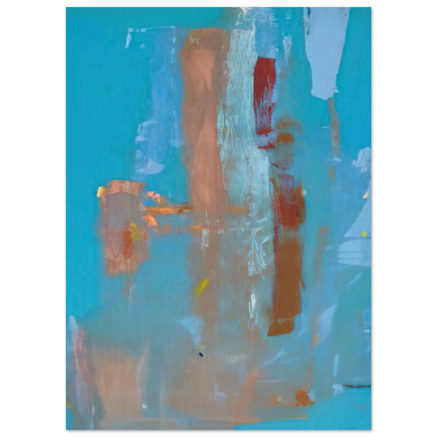 Helen Frankenthaler - In on Blue - 1976 Wall art - 27x35 cm / 11x14 inches - Premium Wooden Framed Poster With Fine Art Paper-canvas - Wood frame