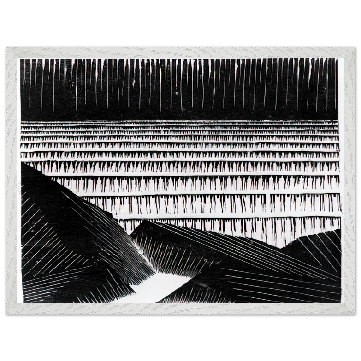 MC Escher - ESCHER (4) Wall Art - 30x40 cm / 12x16 inches - Premium Wooden Framed Poster With Fine Art Paper-canvas - White frame