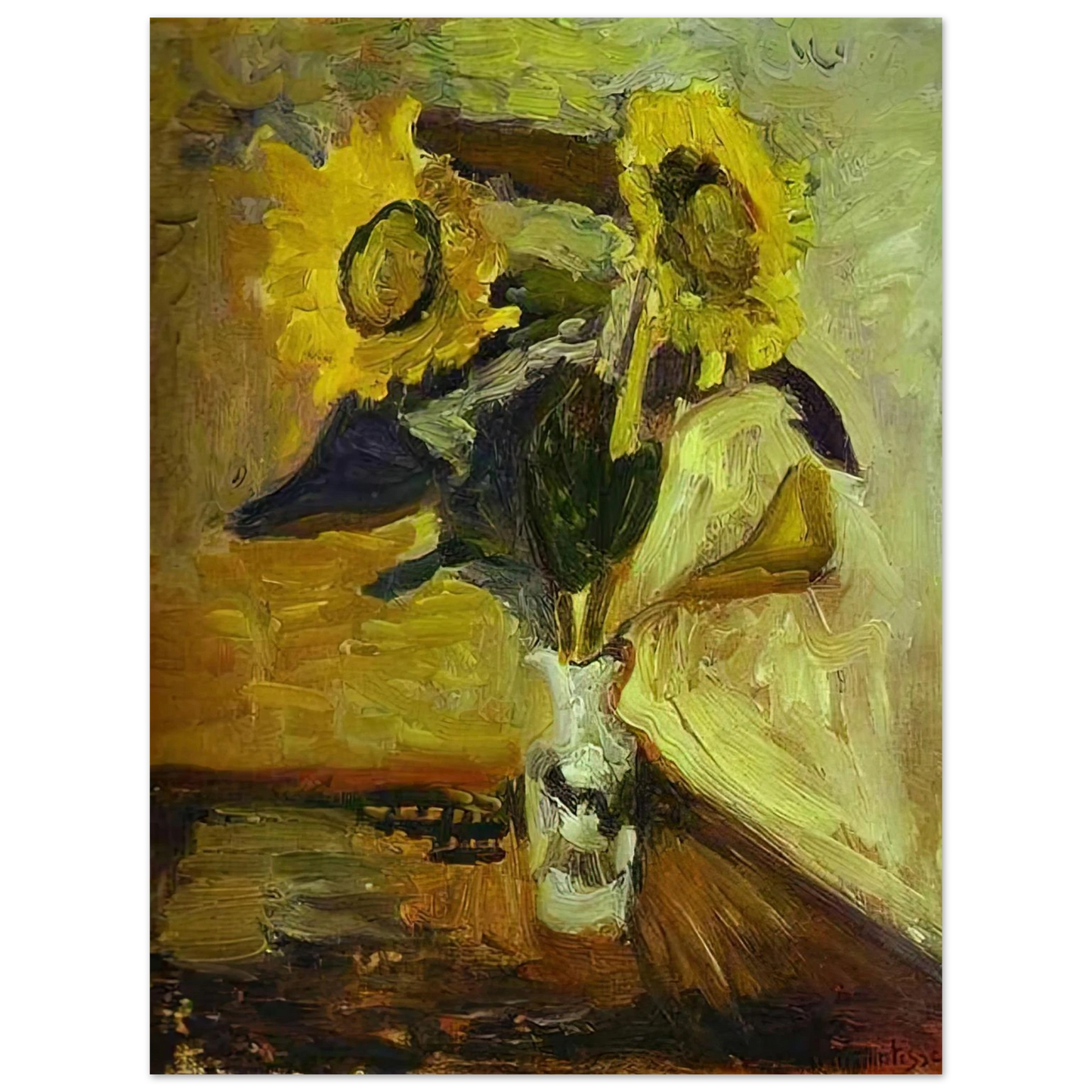 Henri Matisse - VASE OF SUNFLOWERS 1898  75x100 cm / 30x40inches Fine Art Poster