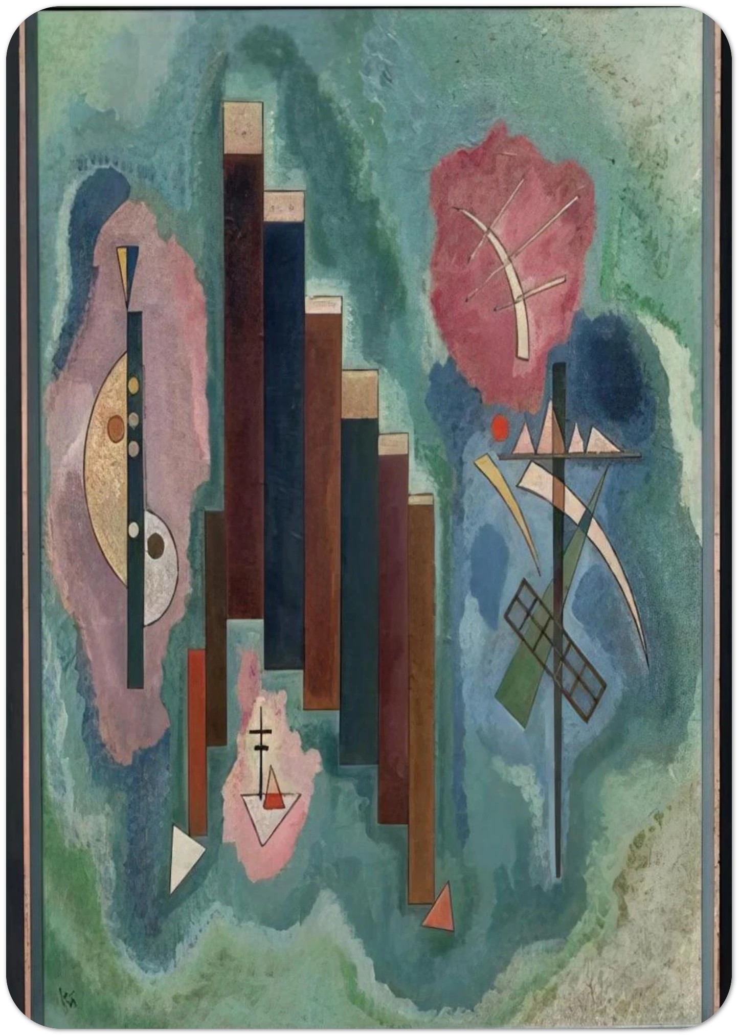 DOWNWARDS 1929 By Wassily Kandinsky Pack of 10 Post Cards | Wassily Kandinsky Post Cards | A6 (10.5 x 14.8 cm) - 4.1 x 5.8 inches