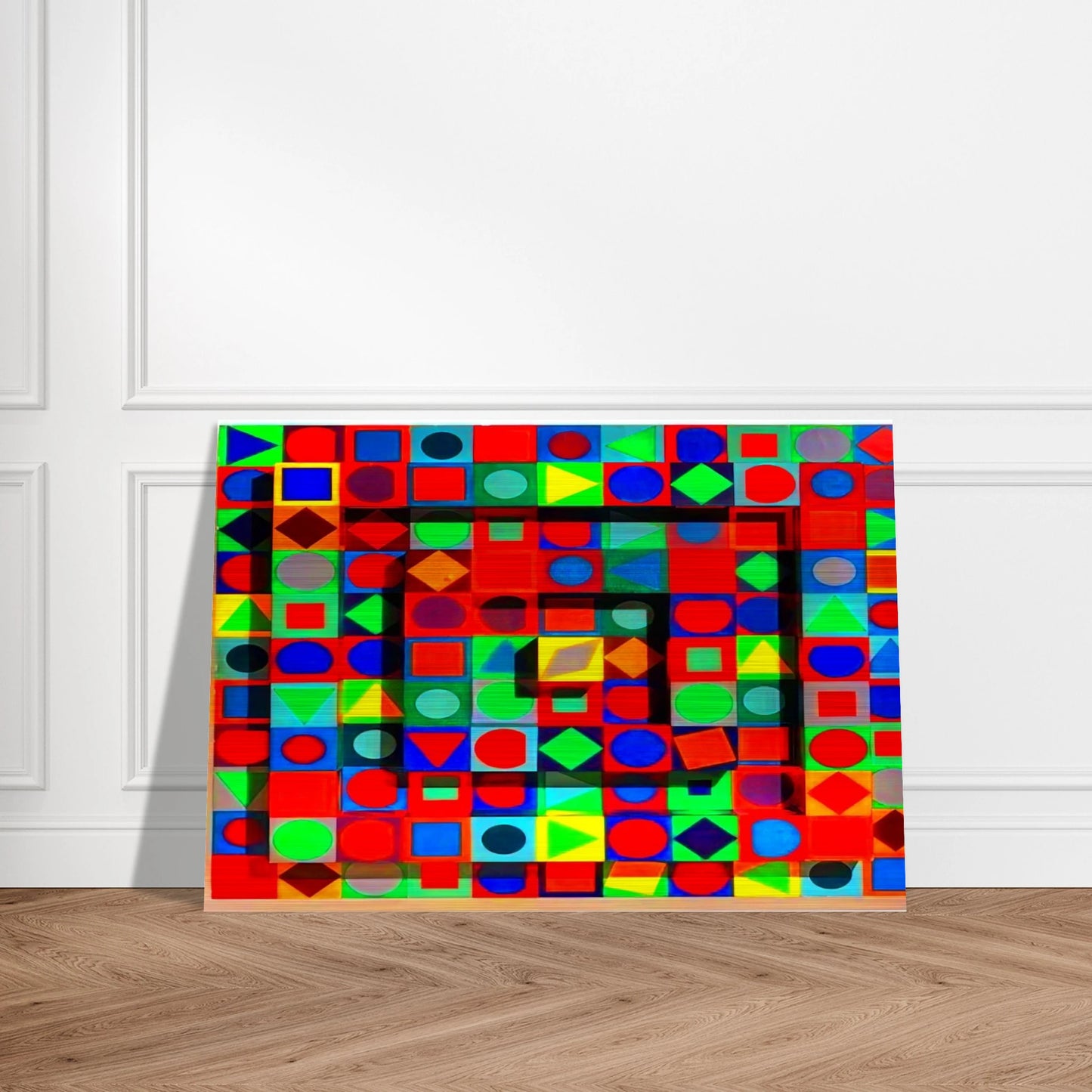 Folklore - 1963 - Victor Vasarely Brushed Aluminum Print - 70x100 cm / 28x40 inches | Victor Vasarely Aluminum Print | Victor Vasarely Prints