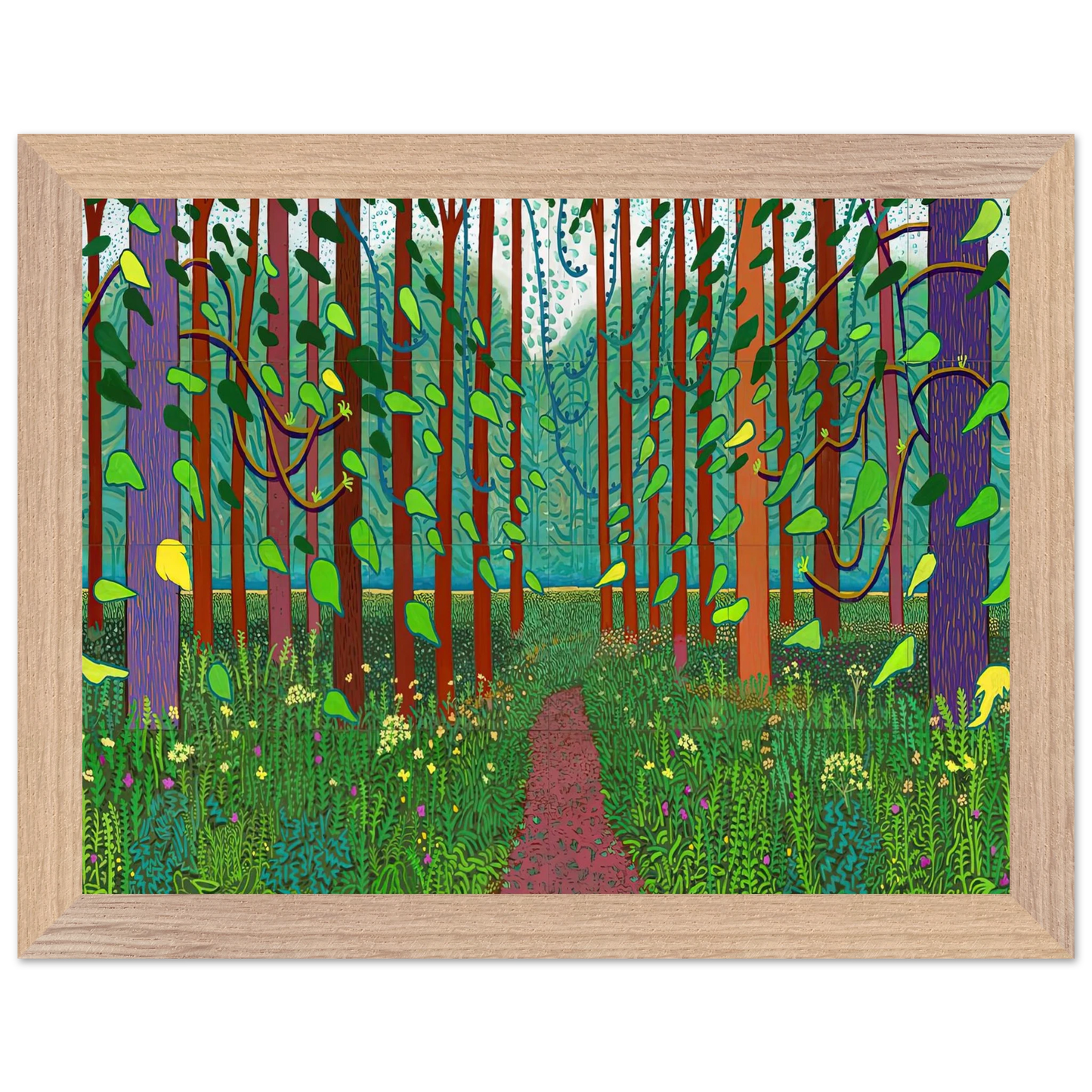 David Hockney - David Hockney Wall art - 40x50 cm / 16x20 inches - Premium Wooden Framed Poster With Fine Art Paper-canvas - White frame