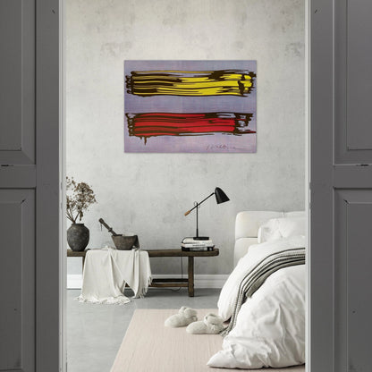 YELLOW AND RED BRUSHSTROKES 1966 - Roy Lichtenstein Brushed Aluminum Print - 70x100 cm / 28x40 inches | Roy Lichtenstein Aluminum Print | Roy Lichtenstein Prints