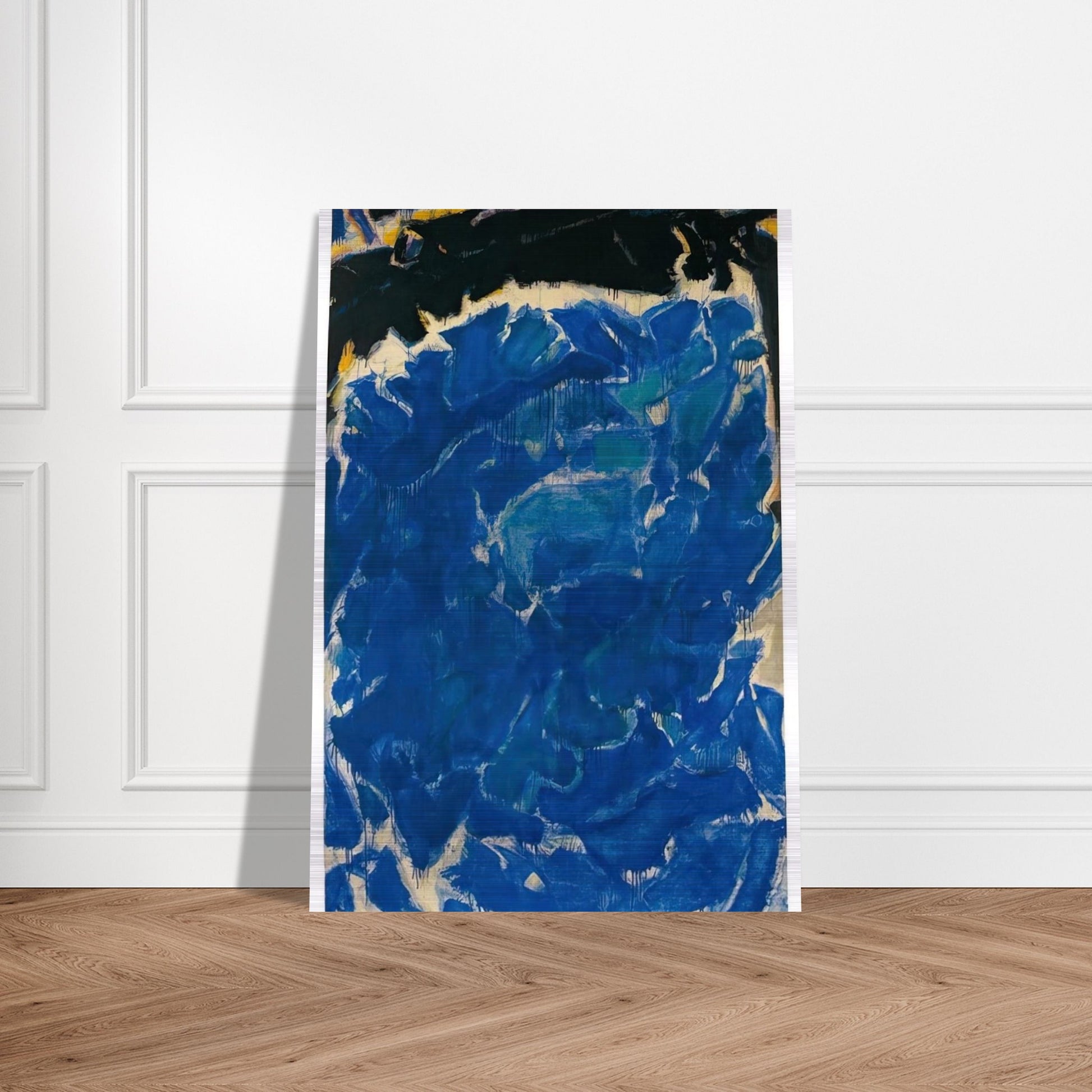 Deep Blue and Black - Sam Francis Brushed Aluminum Print - 70x100 cm / 28x40 inches | Sam Francis Aluminum Print | Sam Francis Prints
