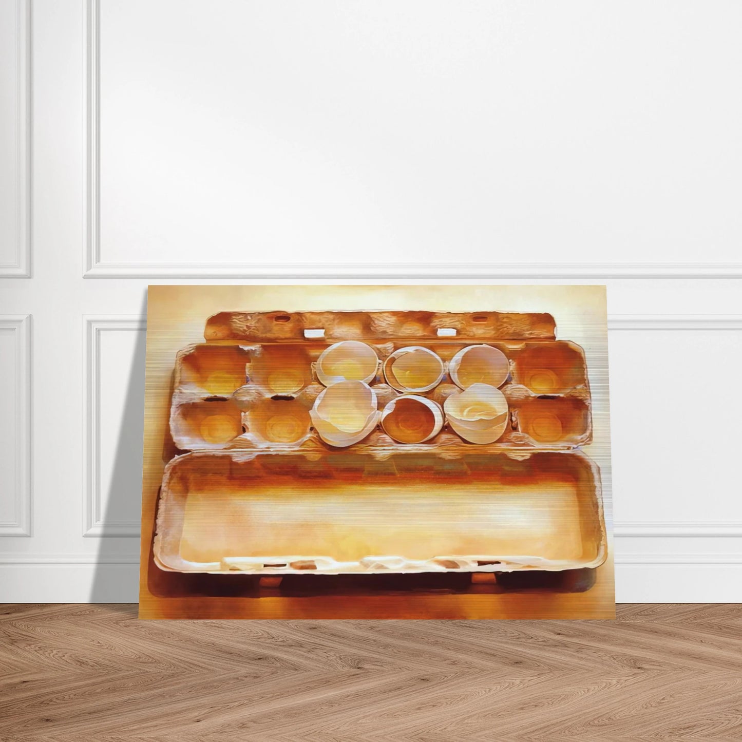 Eggs in an Egg Crate - 1975 - Mary Pratt Brushed Aluminum Print - 70x100 cm / 28x40 inches | Mary Pratt Aluminum Print | Mary Pratt Prints