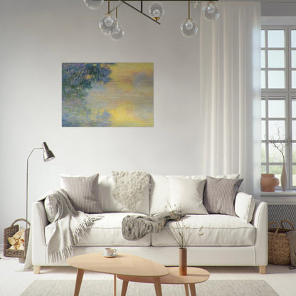 Misty Morning on the Seine, Sunrise - claude monet Brushed Aluminum Print - 70x100 cm / 28x40 inches | claude monet Aluminum Print | claude monet Prints