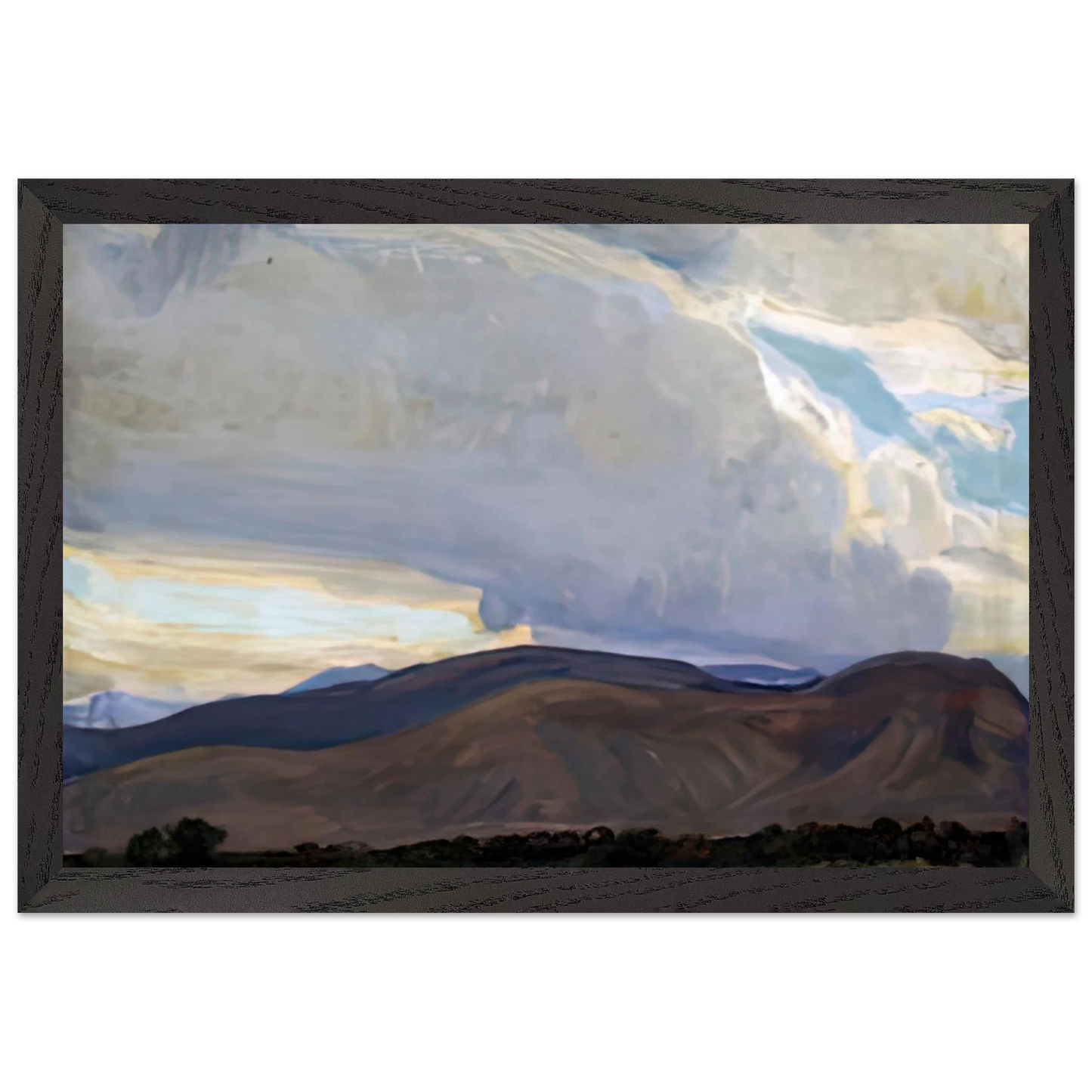 Maynard Dixon - STORM FROM THE SIERRA 1937 Wall art - 13x18 cm / 5x7 inches - Premium Wooden Framed Poster With Fine Art Paper-canvas - Wood frame