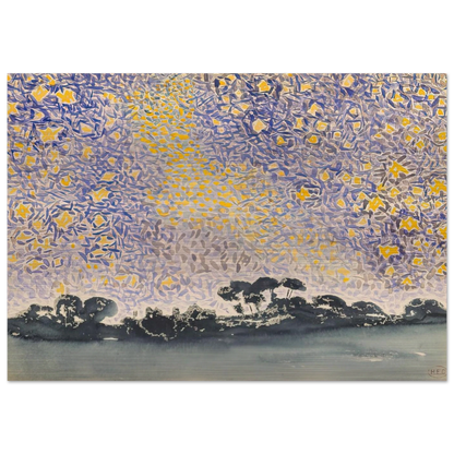 Landscape with Stars - Henri-Edmond Cross Brushed Aluminum Print - 70x100 cm / 28x40 inches | Henri-Edmond Cross Aluminum Print | Henri-Edmond Cross Prints