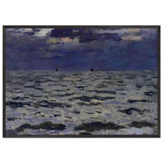 Seascape N2 - claude monet 70x100 cm / 28x40 inches Framed Art Print – Black Wooden Frame