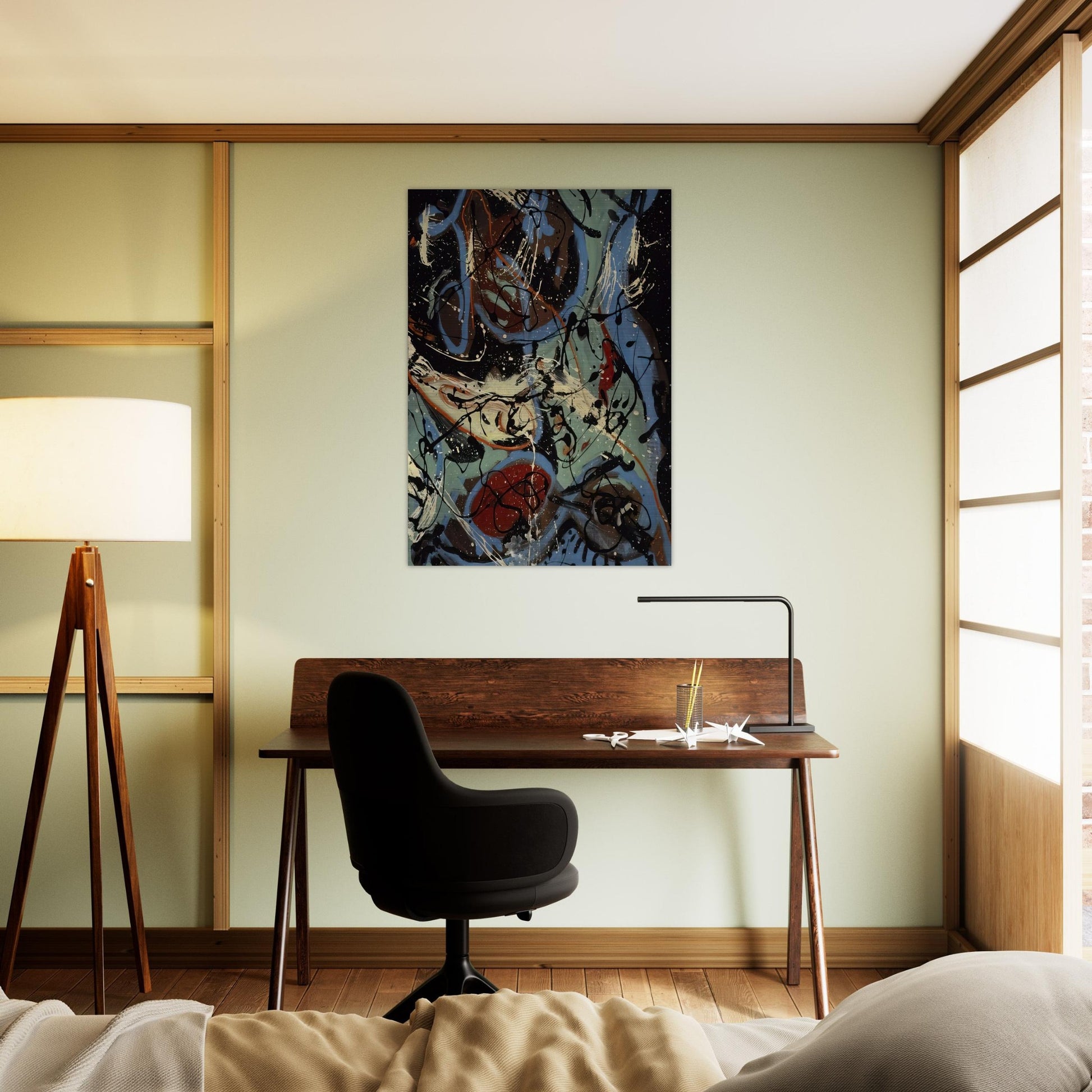 COMPOSITION WITH POURING II - Jackson Pollock Brushed Aluminum Print - 70x100 cm / 28x40 inches | Jackson Pollock Aluminum Print | Jackson Pollock Prints