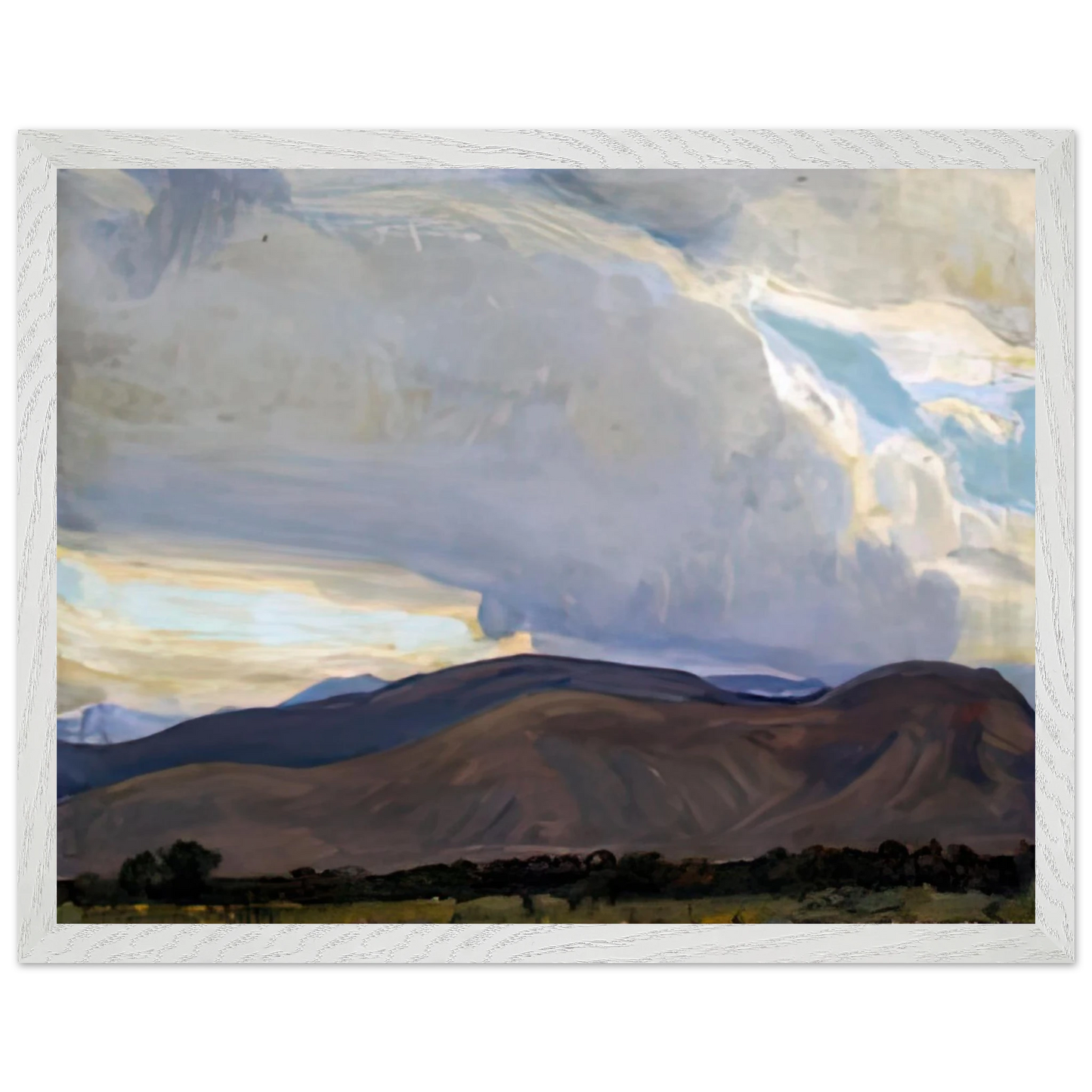 Maynard Dixon - STORM FROM THE SIERRA 1937 Wall art - 13x18 cm / 5x7 inches - Premium Wooden Framed Poster With Fine Art Paper-canvas - Black frame