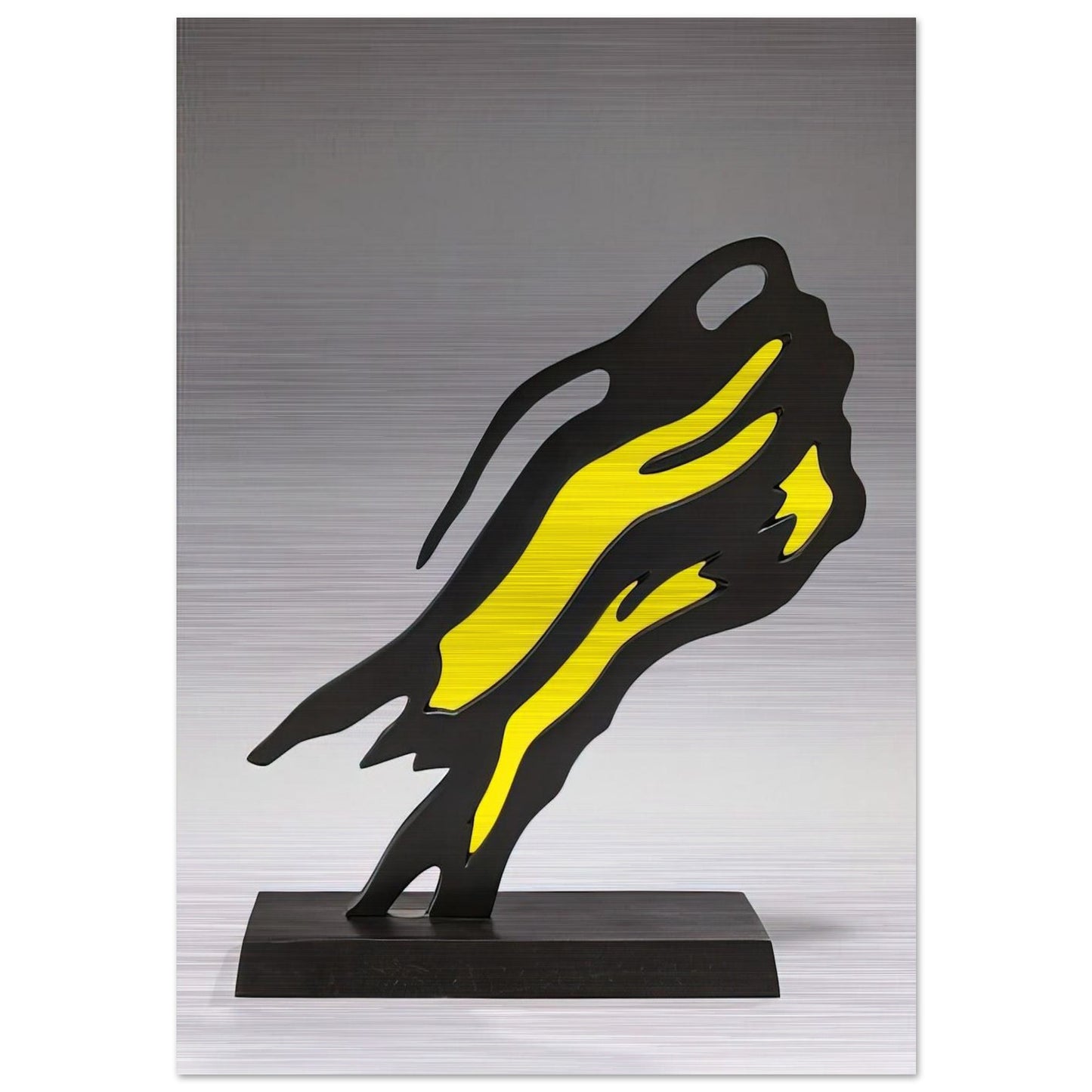 WEISMAN AWARD YELLOW BRUSHSTROKE 1991 - Roy Lichtenstein Brushed Aluminum Print - 70x100 cm / 28x40 inches | Roy Lichtenstein Aluminum Print | Roy Lichtenstein Prints
