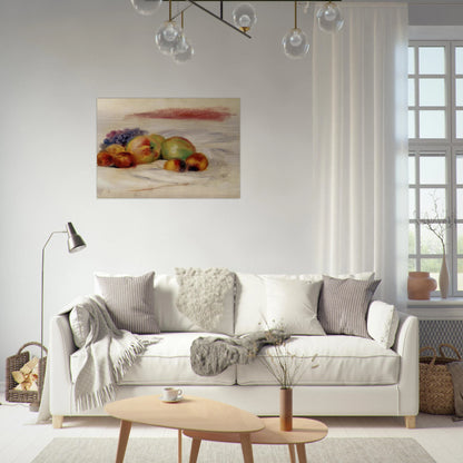 Apples and Grapes - Pierre-Auguste Renoir Brushed Aluminum Print - 70x100 cm / 28x40 inches | Pierre-Auguste Renoir Aluminum Print | Pierre-Auguste Renoir Prints