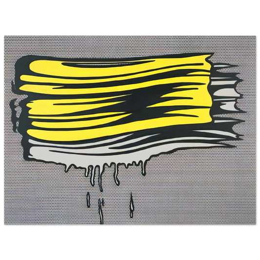 Roy Lichtenstein - YELLOW AND WHITE BRUSHSTROKES 1965  75x100 cm / 30x40inches Fine Art Poster