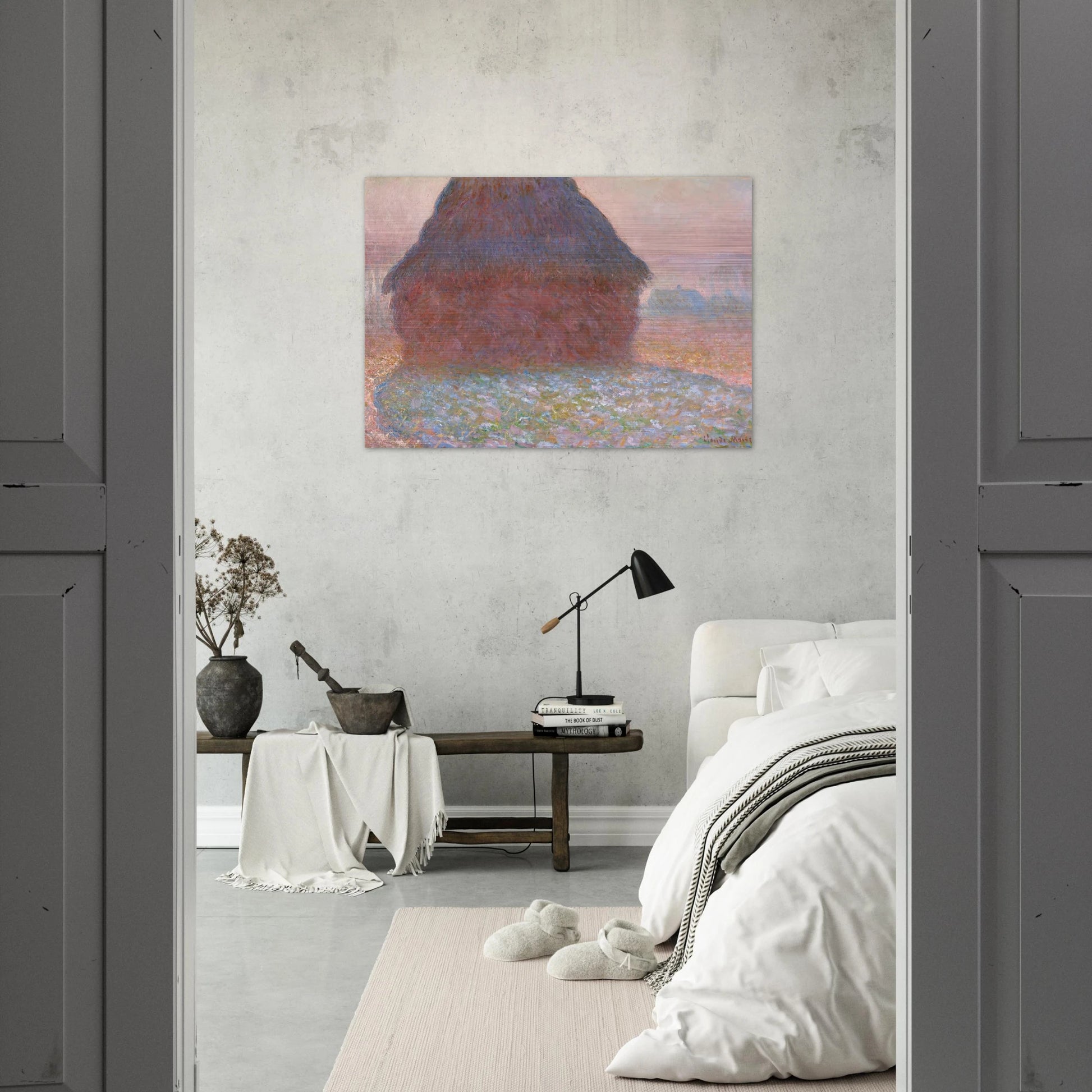 Grainstack in Sunshine - claude monet Brushed Aluminum Print - 70x100 cm / 28x40 inches | claude monet Aluminum Print | claude monet Prints