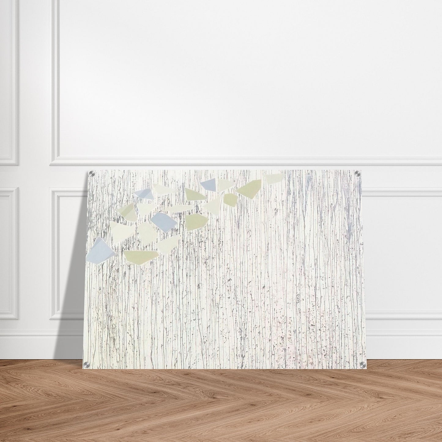 Pale colors on runs - Abstract Expressionism - Robert Goodnough Acrylic Print - 70x100 cm / 28x40″ inches