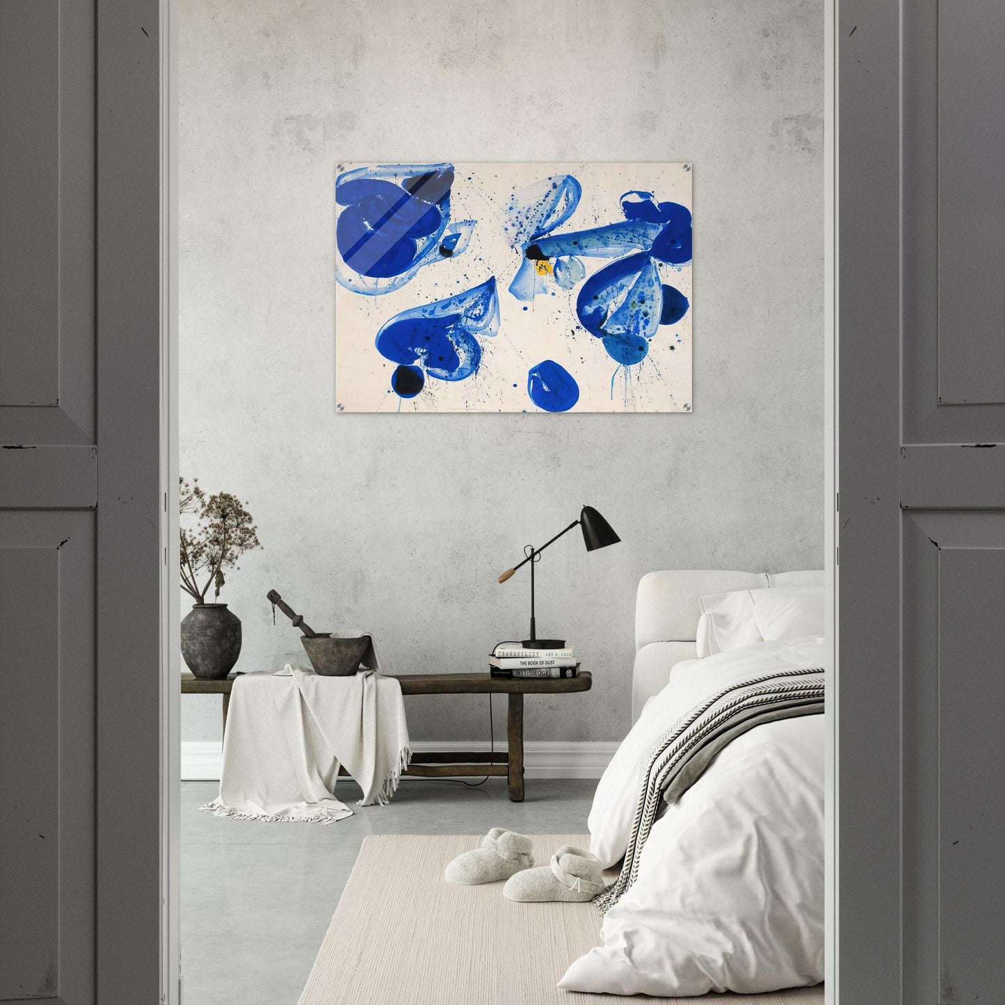 Untitled  Blue Balls from Cross #9  - Sam Francis Acrylic Print - 70x100 cm / 28x40″ inches | Sam Francis Wall Art | Sam Francis Prints