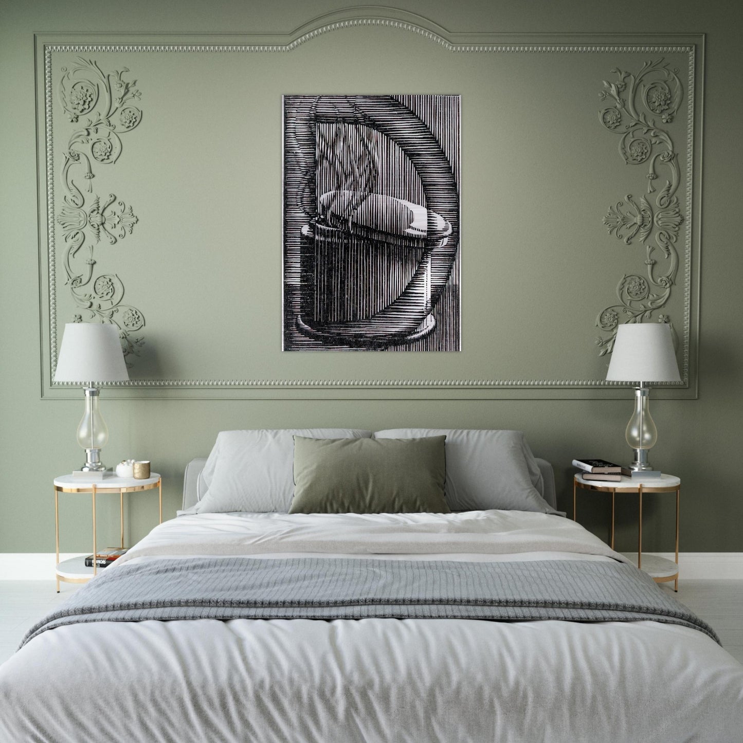 INITIAL D - MC Escher Brushed Aluminum Print - 70x100 cm / 28x40 inches | MC Escher Aluminum Print | MC Escher Prints