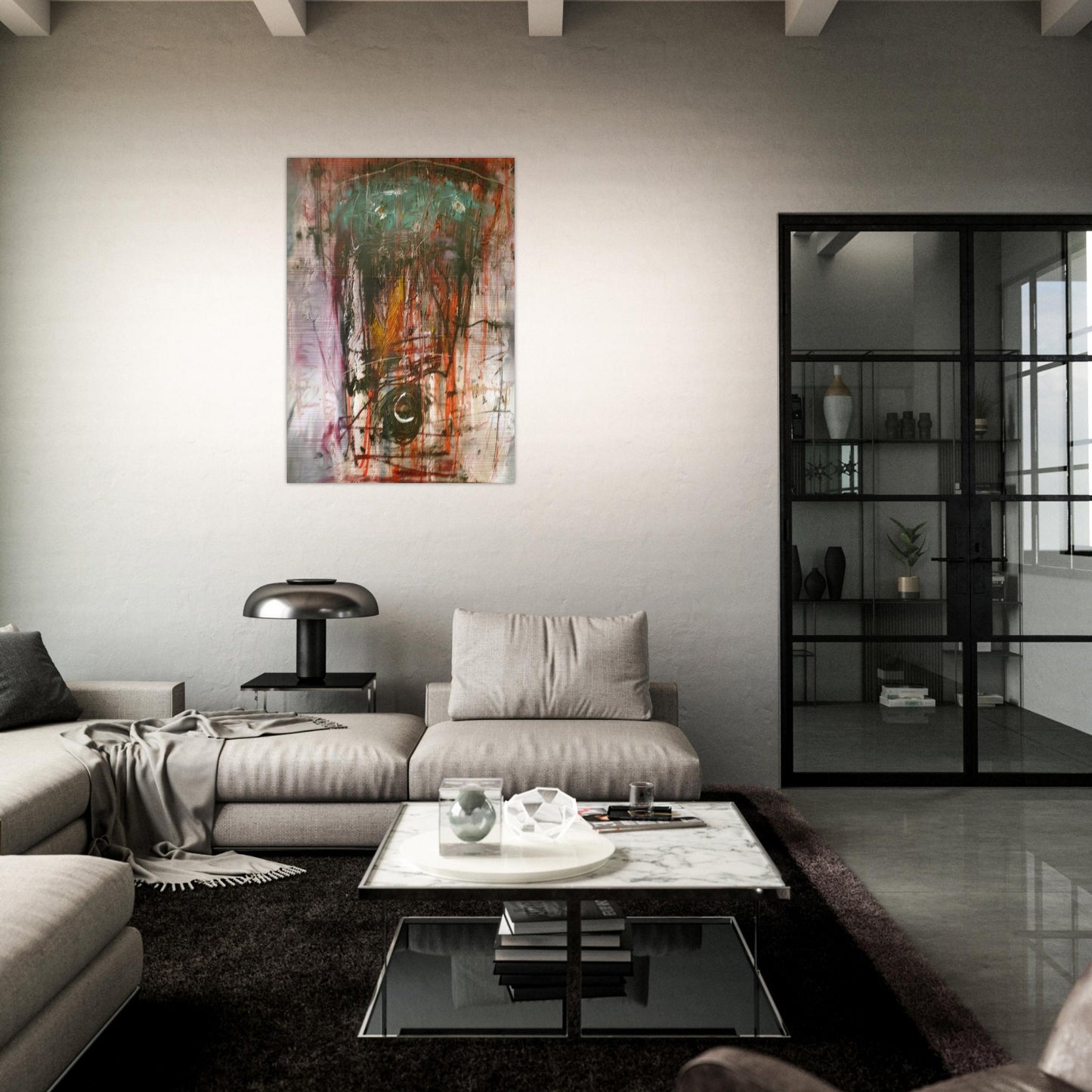 Composition - 1947 - Wols Brushed Aluminum Print - 70x100 cm / 28x40 inches | Wols Aluminum Print | Wols Prints