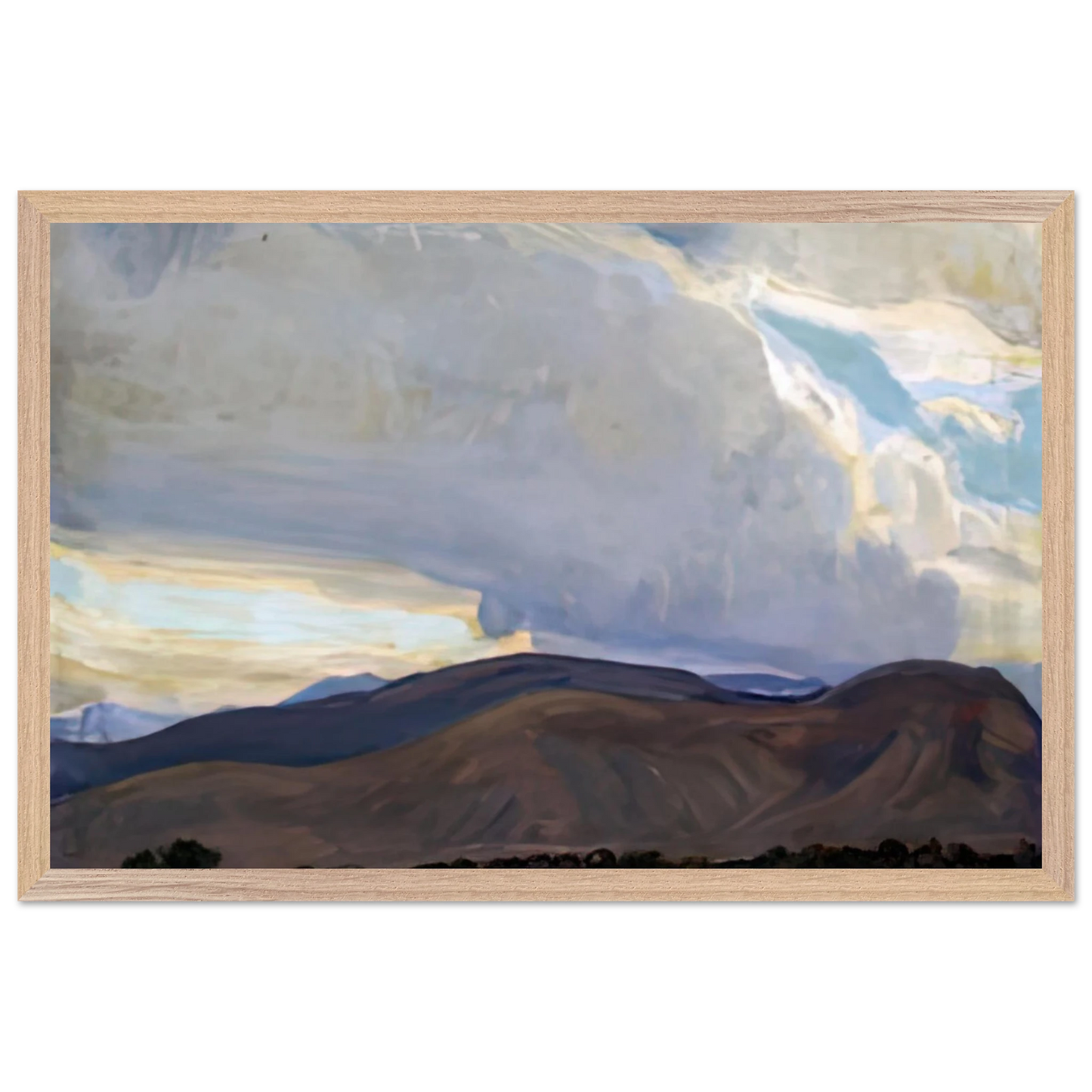 Maynard Dixon - STORM FROM THE SIERRA 1937 Wall art - 20x25 cm / 8x10 inches - Premium Wooden Framed Poster With Fine Art Paper-canvas - White frame