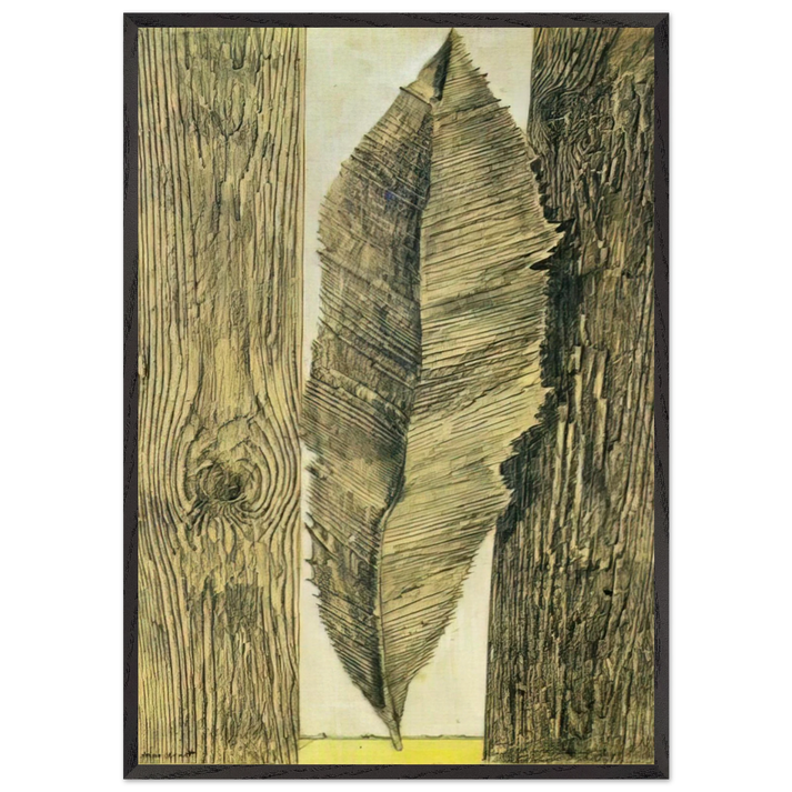 Leaf customs - Max Ernst 70x100 cm / 28x40 inches Framed Art Print – Black Wooden Frame
