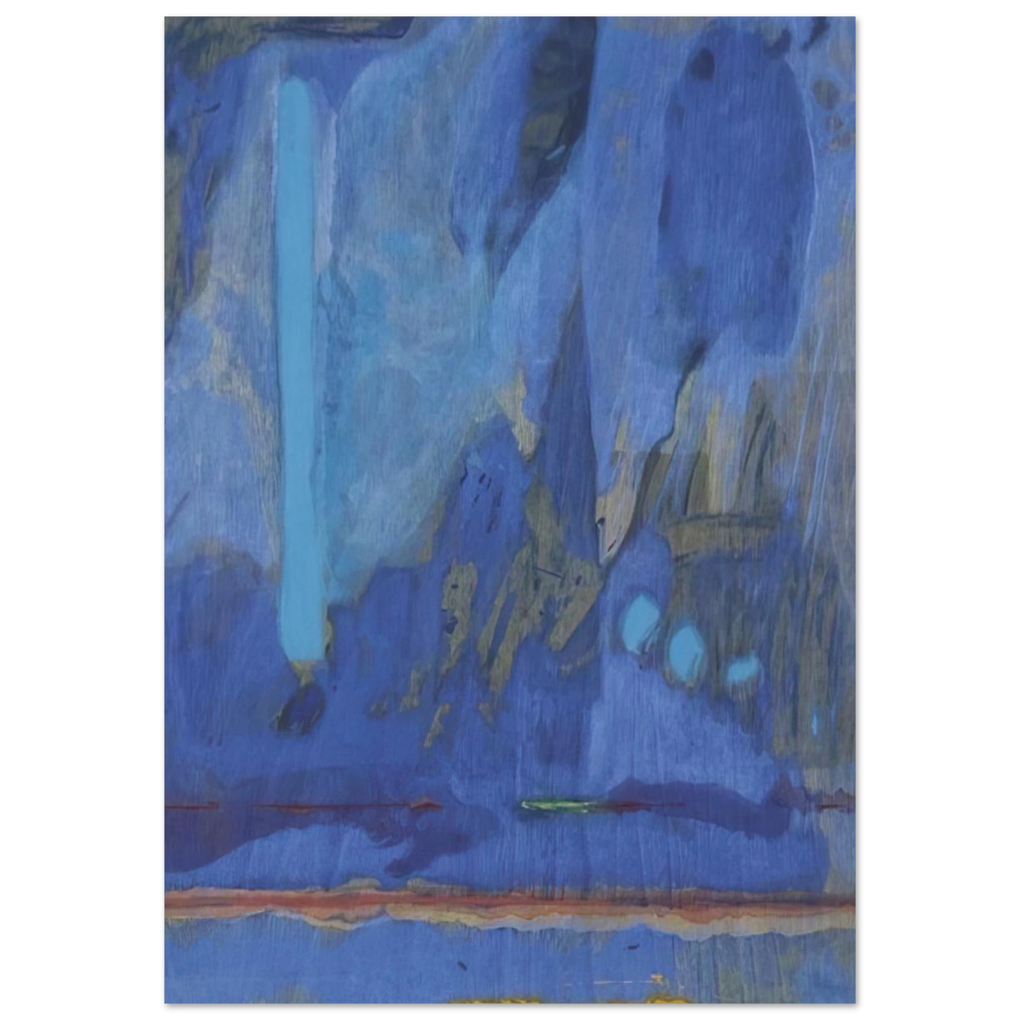 Helen Frankenthaler - Tales of Genji III - 1998 Wall art - 28x43  cm / XL (11x17 inches) - Premium Wooden Framed Poster With Fine Art Paper-canvas - Black frame