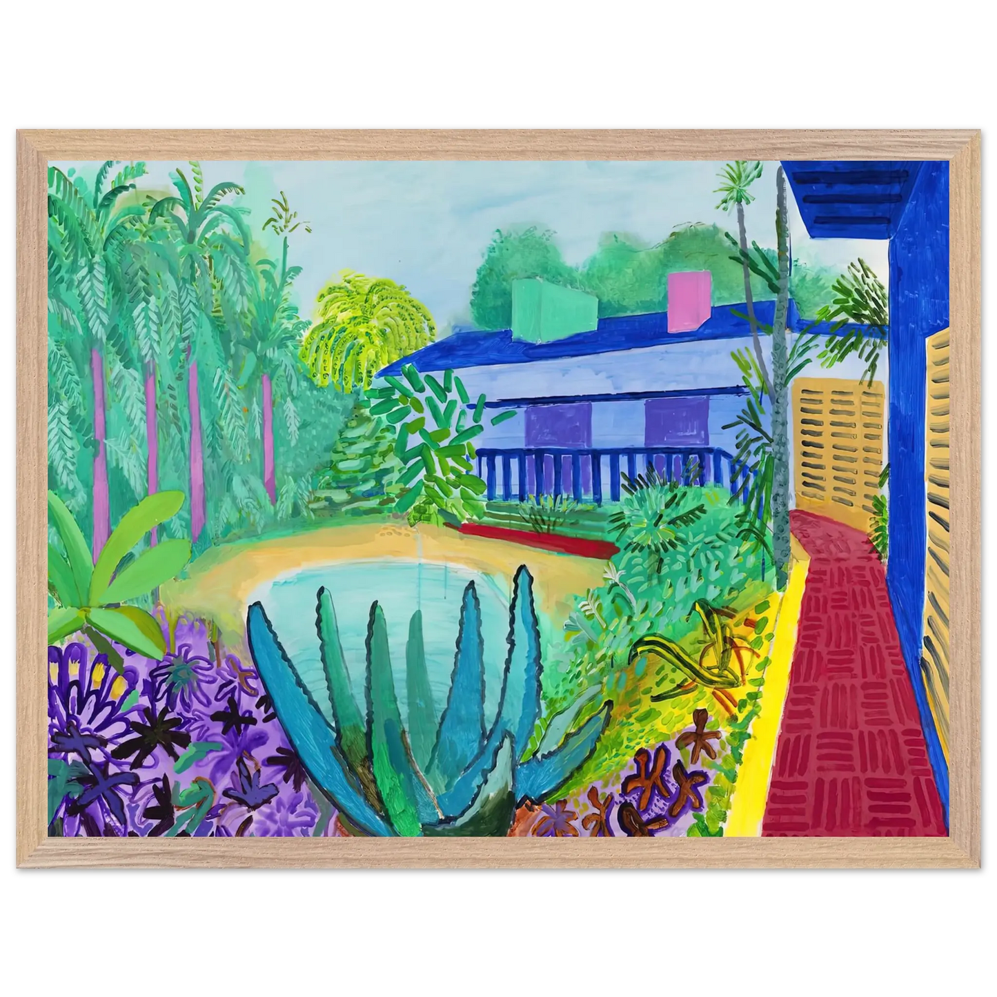David Hockney - David Hockney Wall art - 20x25 cm / 8x10 Inches - Premium Wooden Framed Poster With Fine Art Paper - Wood frame