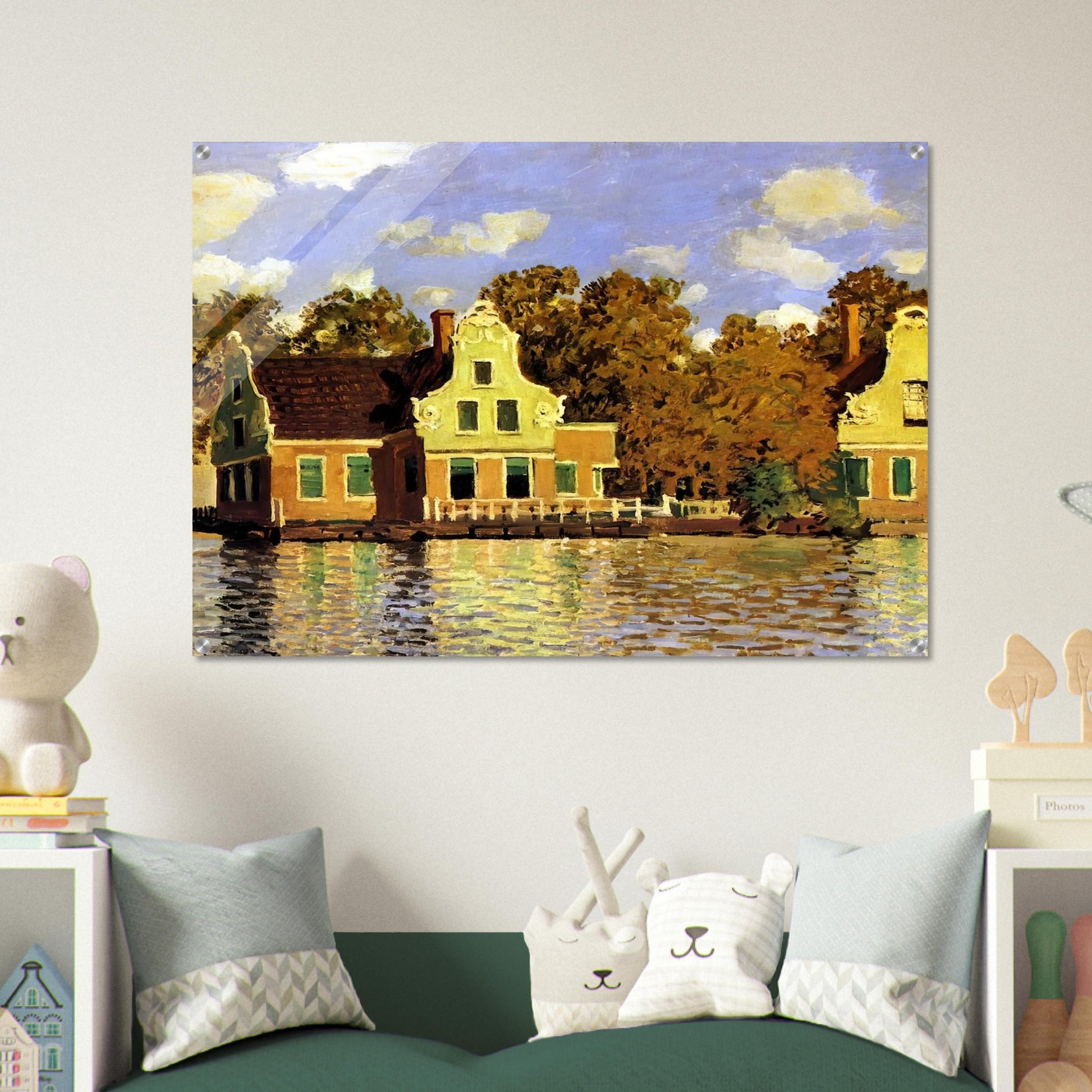 Houses on the Zaan River at Zaandam - claude monet Acrylic Print - 70x100 cm / 28x40″ inches