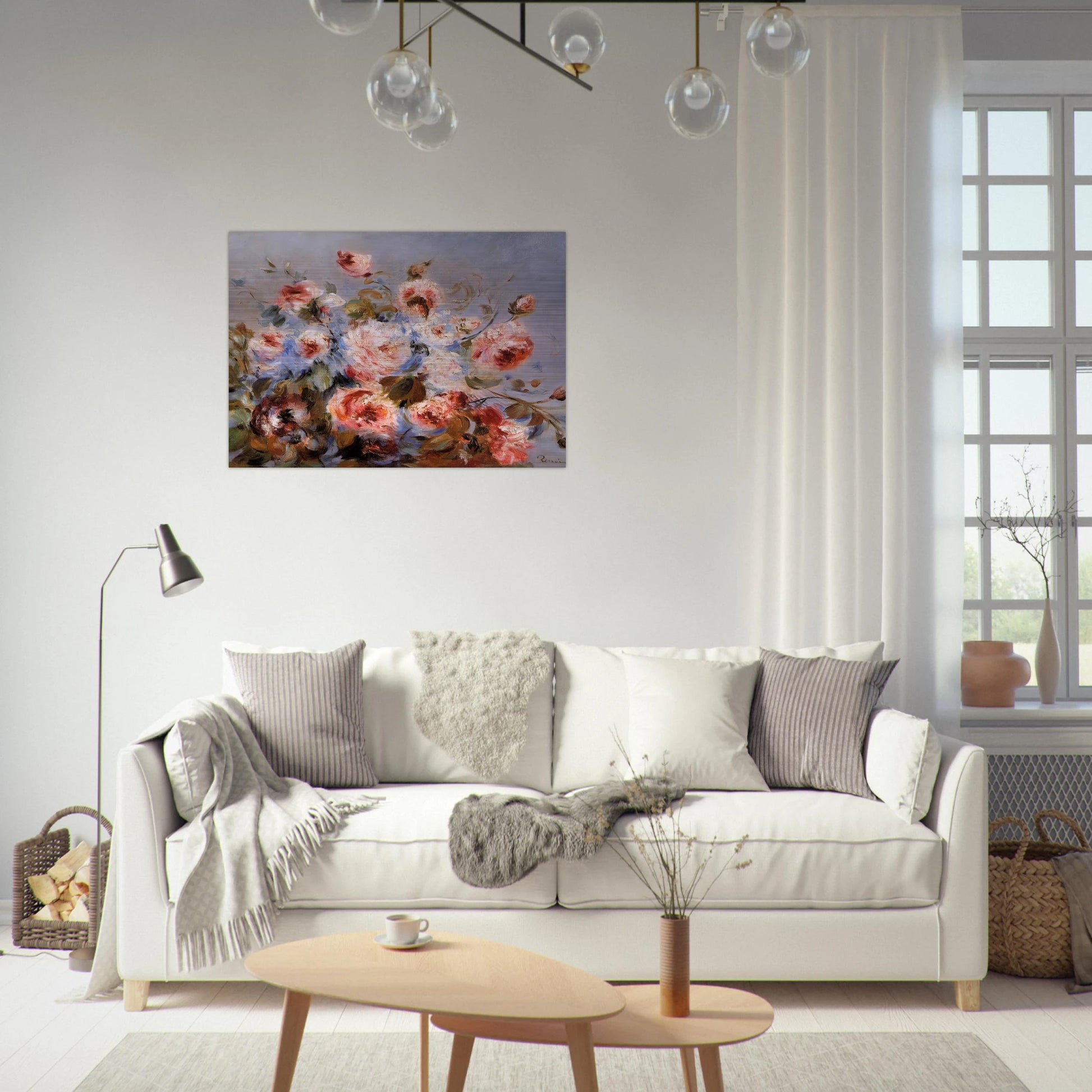 Roses from Wargemont - Pierre-Auguste Renoir Brushed Aluminum Print - 70x100 cm / 28x40 inches | Pierre-Auguste Renoir Aluminum Print | Pierre-Auguste Renoir Prints