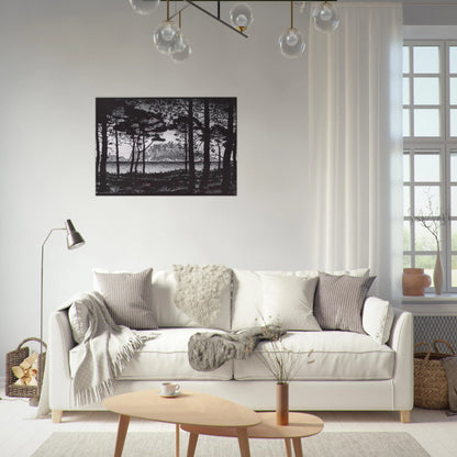 PINETA OF CALVI CORSICA - MC Escher Brushed Aluminum Print - 70x100 cm / 28x40 inches | MC Escher Aluminum Print | MC Escher Prints