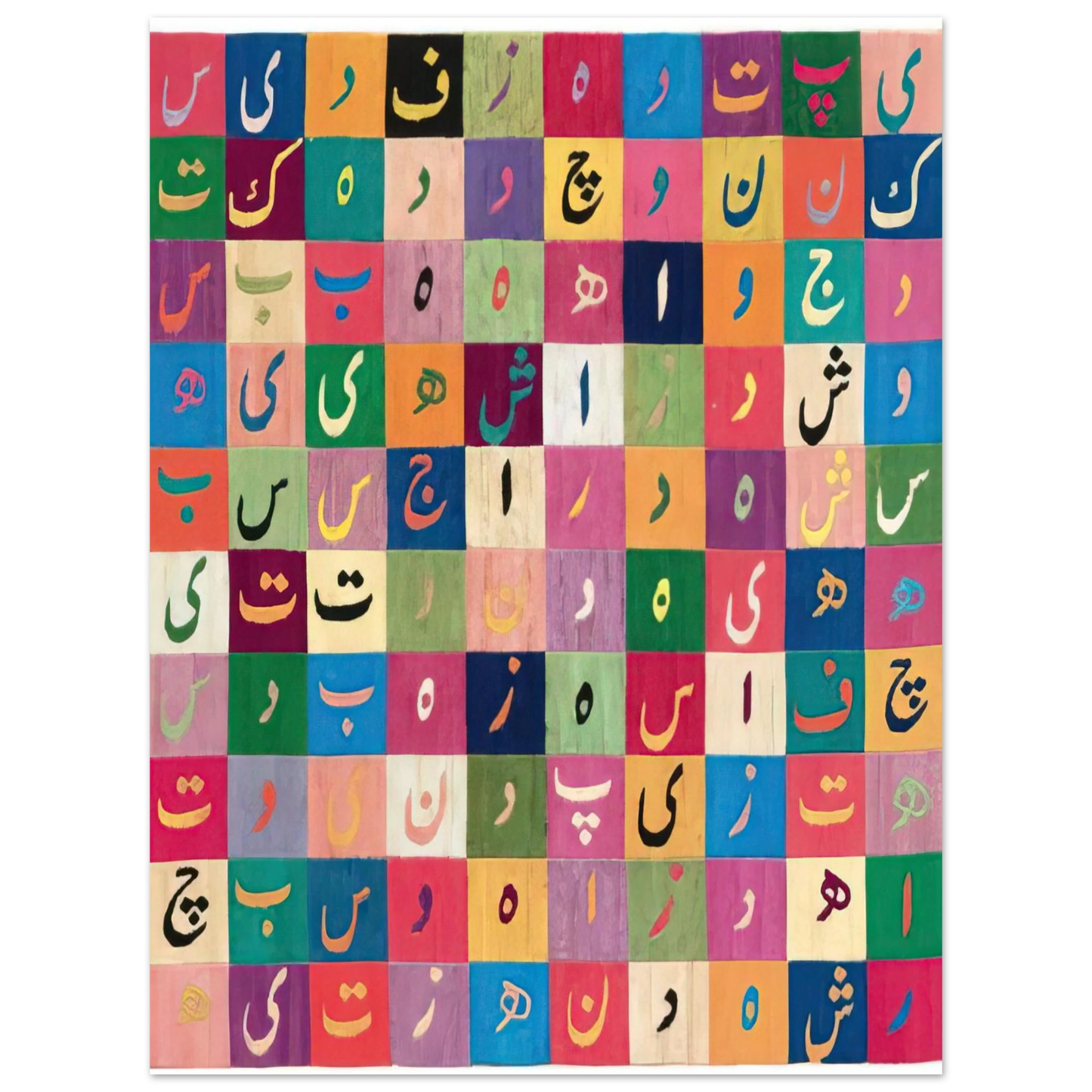 Alighiero Boetti - TAVOLA PITAGORICA FARSI 1990  75x100 cm / 30x40inches Fine Art Poster
