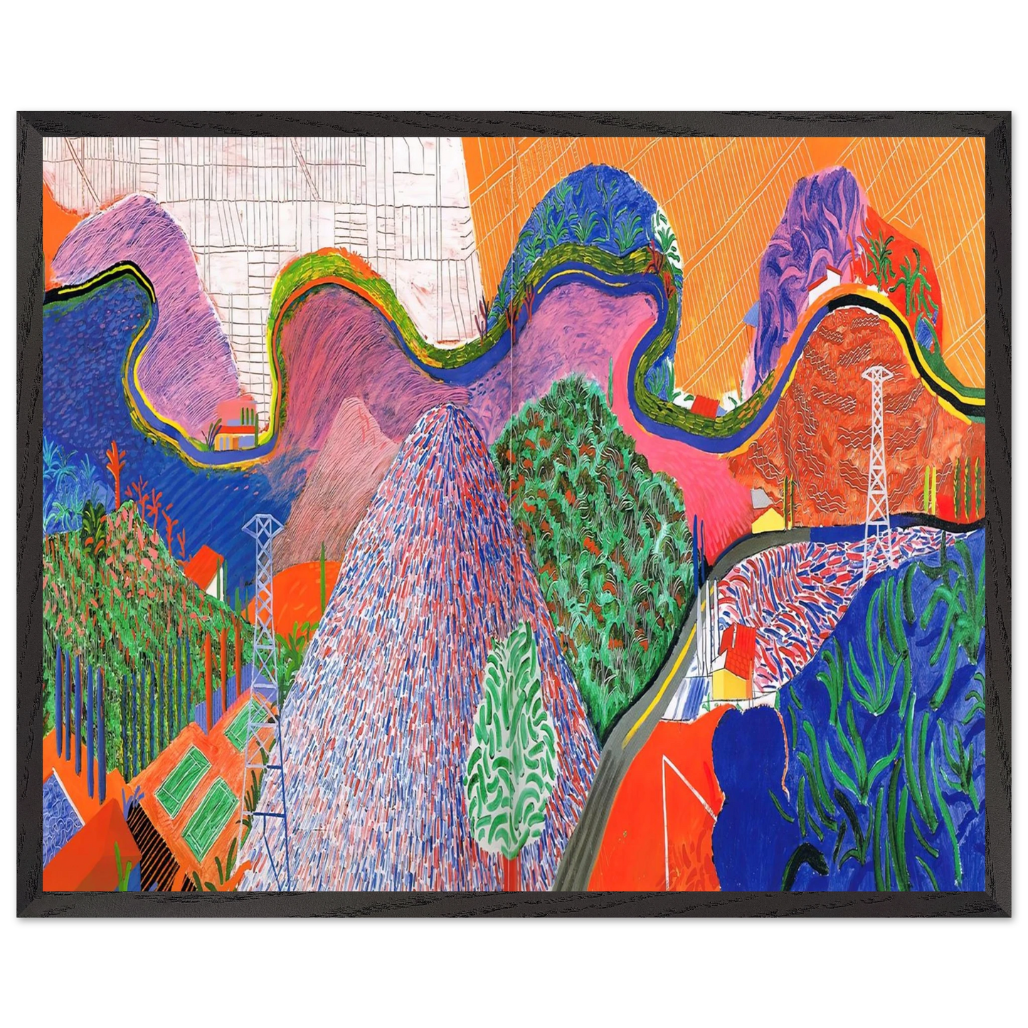 David Hockney - David Hockney Wall art - 15x20 cm / 6x8 inches - Premium Wooden Framed Poster With Fine Art Paper-canvas - Black frame