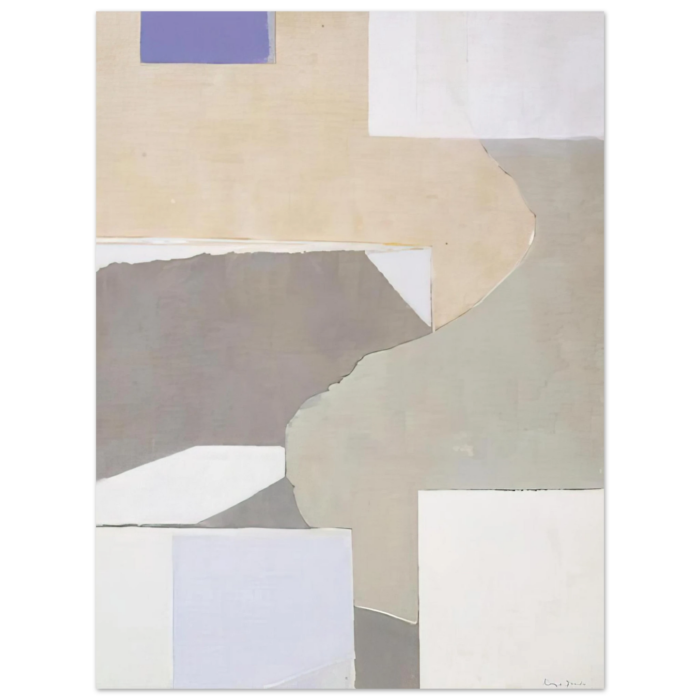 Kenzo Okada - White and Brown - 1972  75x100 cm / 30x40inches Fine Art Poster
