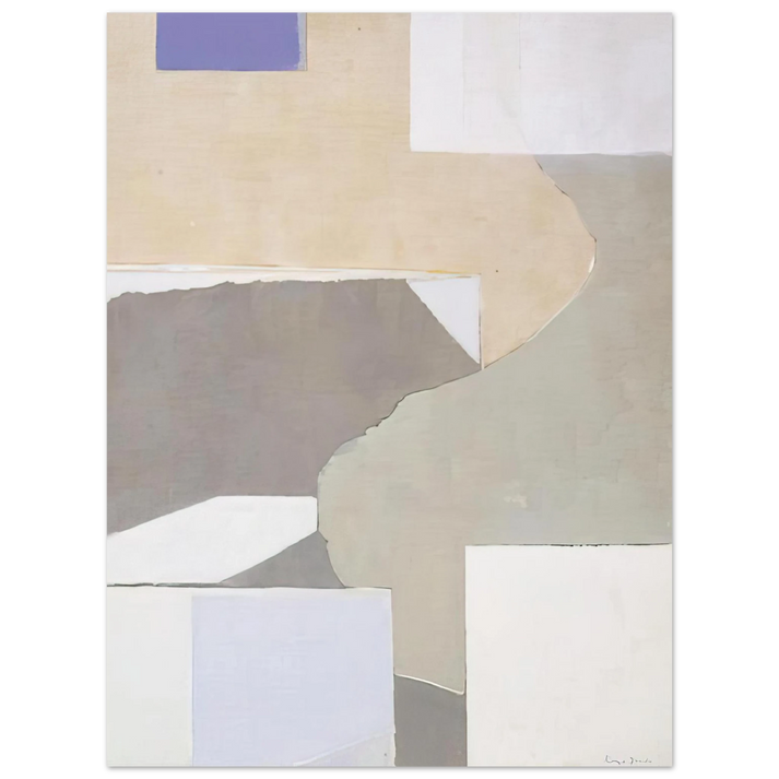 Kenzo Okada - White and Brown - 1972  75x100 cm / 30x40inches Fine Art Poster