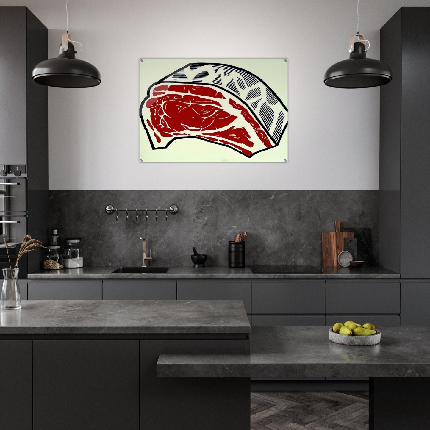 STANDING RIB 1962 - Roy Lichtenstein Acrylic Print - 70x100 cm / 28x40″ inches