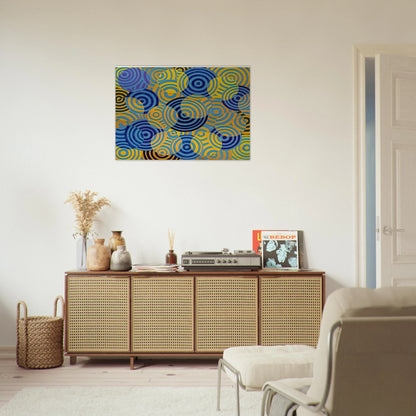 Interférences en bleu et jaune No. 642 - 1963 - Antonio Asis Brushed Aluminum Print - 70x100 cm / 28x40 inches | Antonio Asis Aluminum Print | Antonio Asis Prints