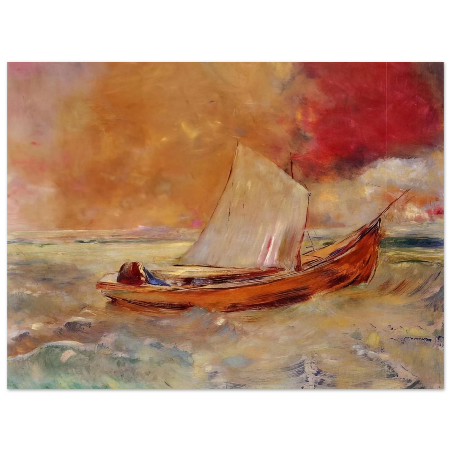 Odilon Redon - YELLOW BOAT  75x100 cm / 30x40inches Fine Art Poster
