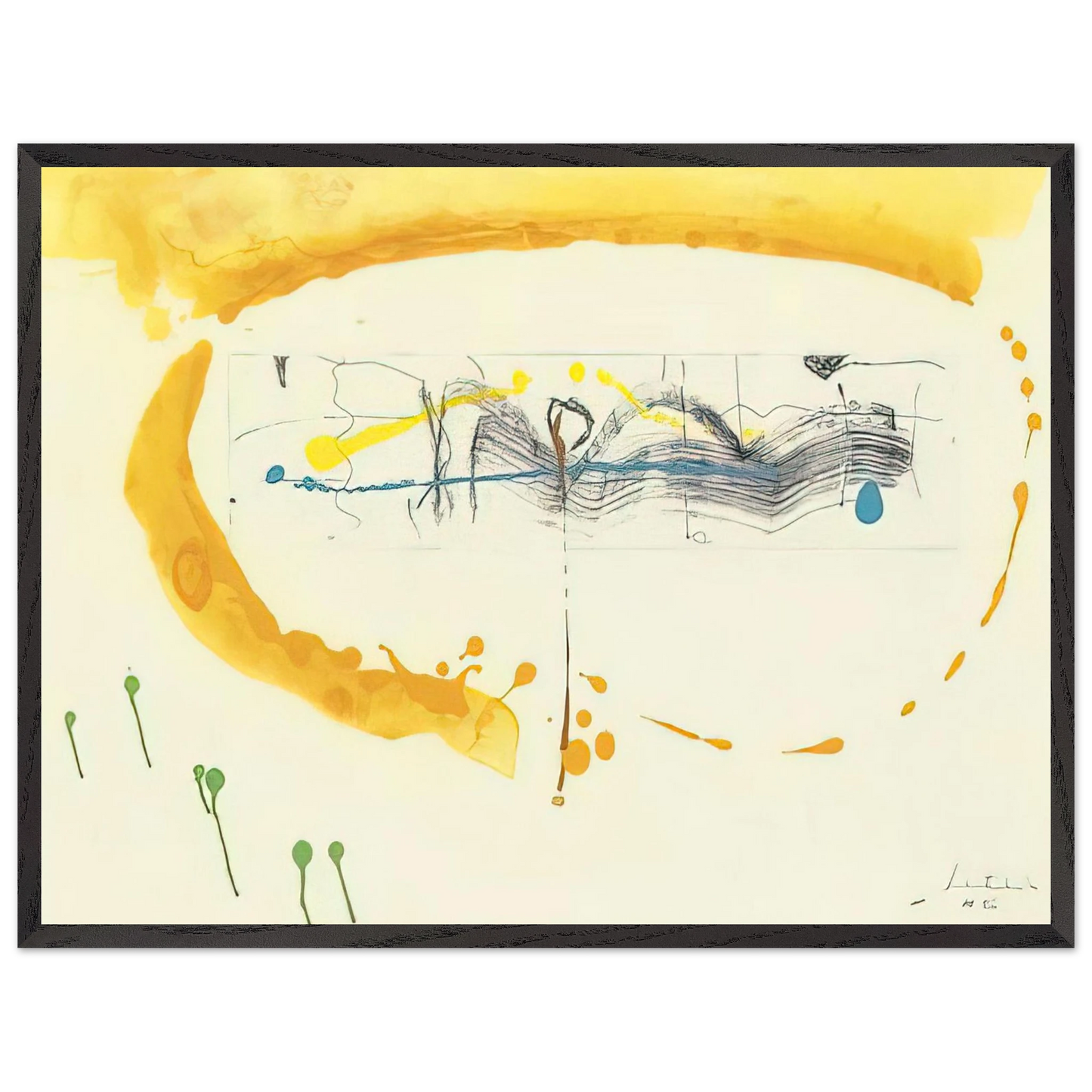 Helen Frankenthaler - Making Music - 2000 Wall art - A2 (42 x 59.4  cm) - Premium Wooden Framed Poster With Fine Art Paper-canvas - Black frame