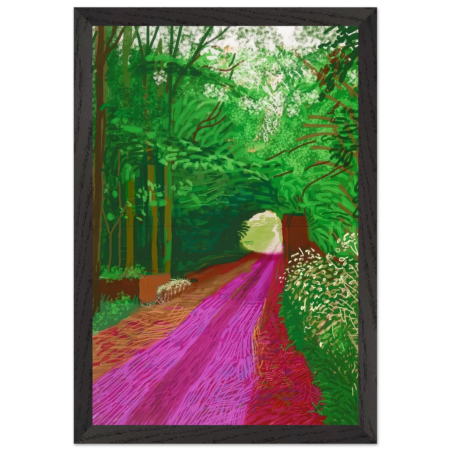 David Hockney - David Hockney Wall art - 21x29.7 cm / 8x12" - Premium Wooden Framed Poster With Fine Art Paper - White frame