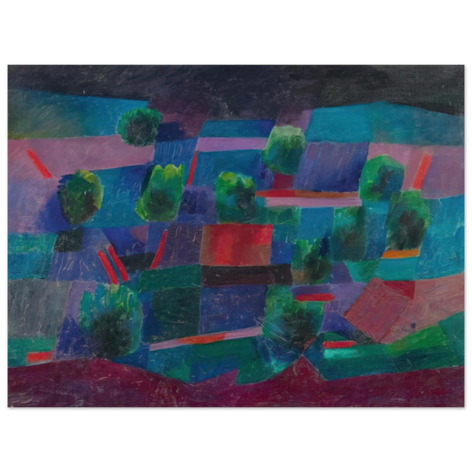 Johannes Itten - Moonlit Landscape - 1958  75x100 cm / 30x40inches Fine Art Poster