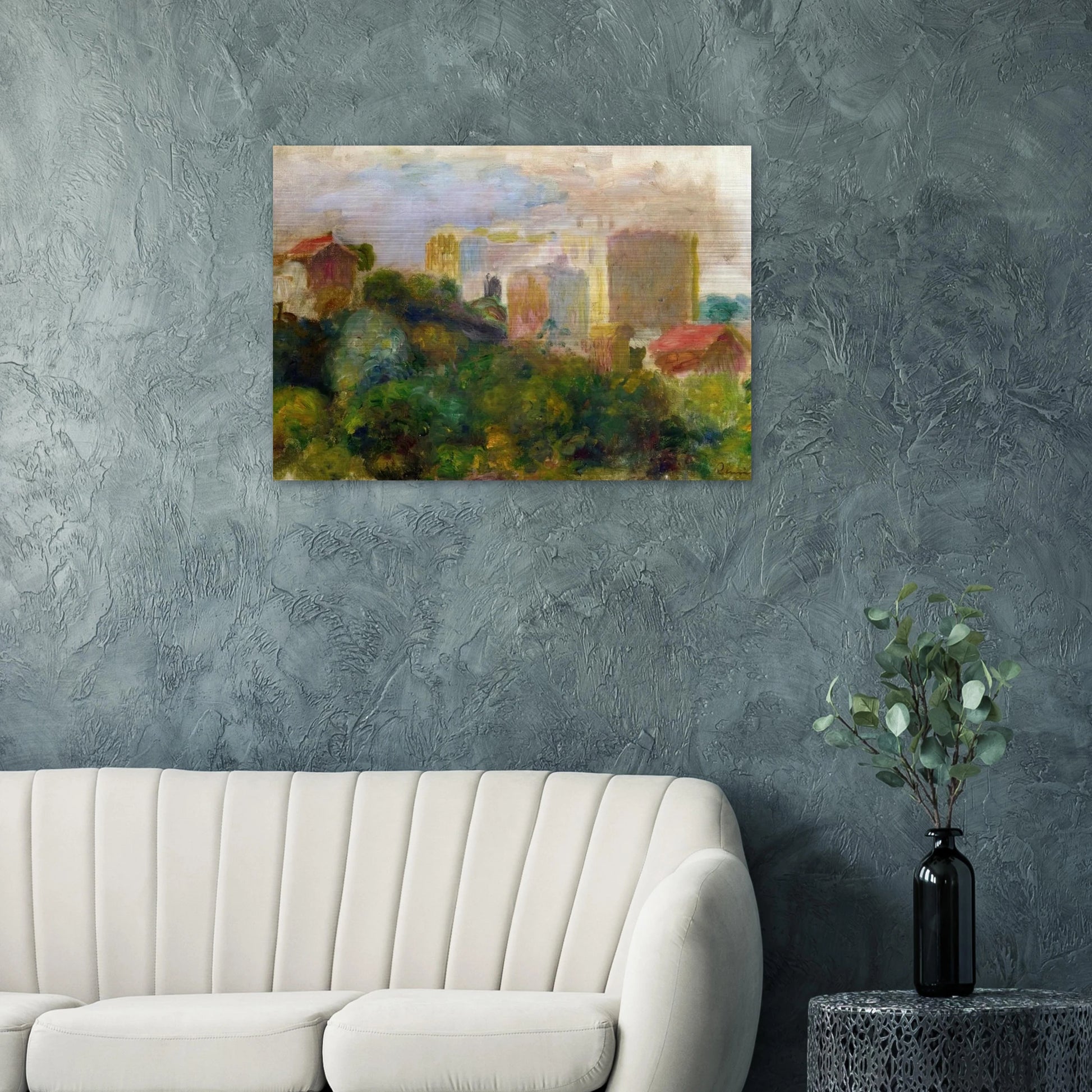 View from Renoir's Garden in Montmartre - Pierre-Auguste Renoir Brushed Aluminum Print - 70x100 cm / 28x40 inches | Pierre-Auguste Renoir Aluminum Print | Pierre-Auguste Renoir Prints