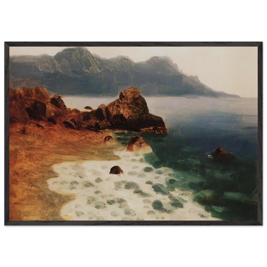 Seashore - Arkhyp Kuindzhi 70x100 cm / 28x40 inches Framed Art Print – Black Wooden Frame