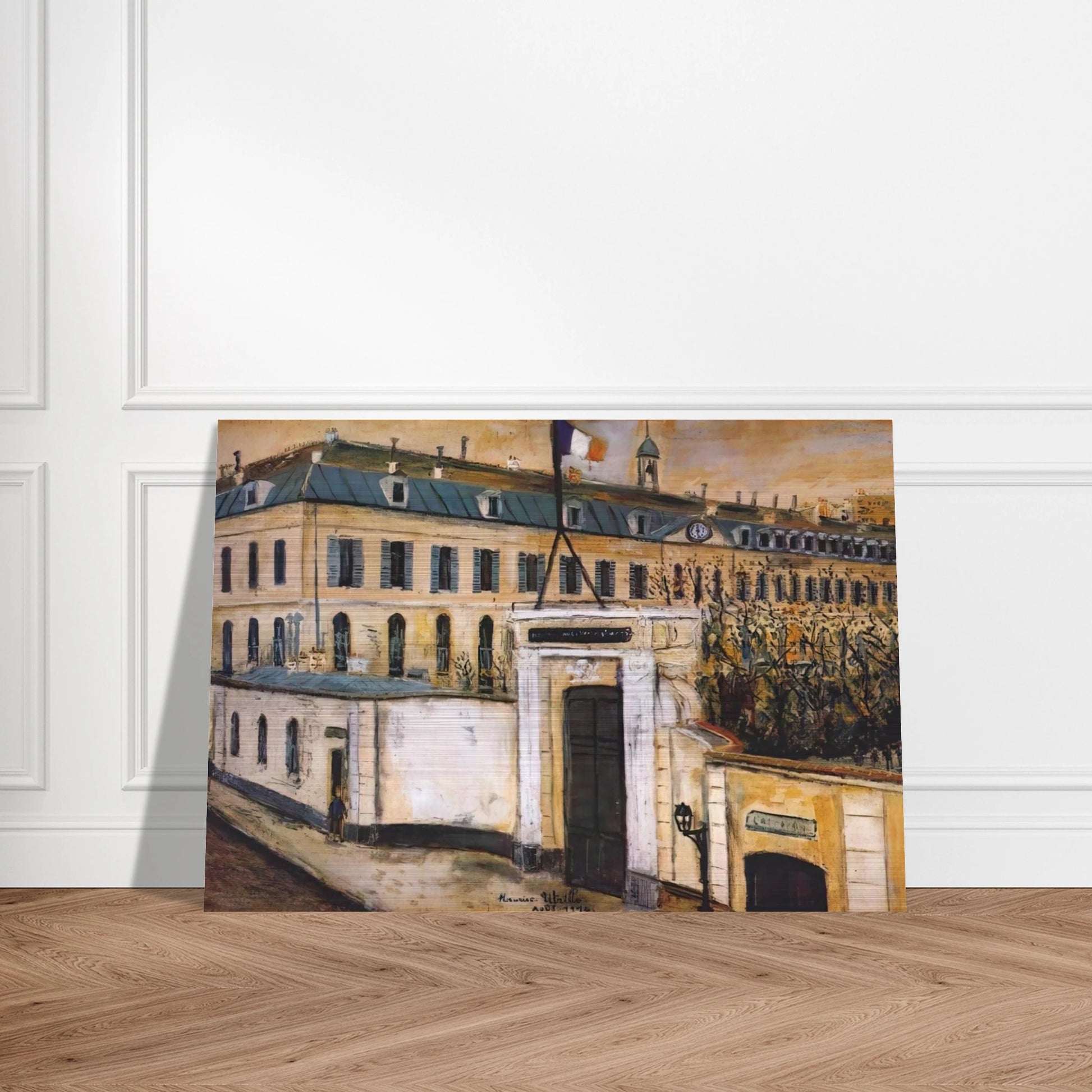 MILITARY HOSPITAL - Maurice Utrillo Brushed Aluminum Print - 70x100 cm / 28x40 inches | Maurice Utrillo Aluminum Print | Maurice Utrillo Prints
